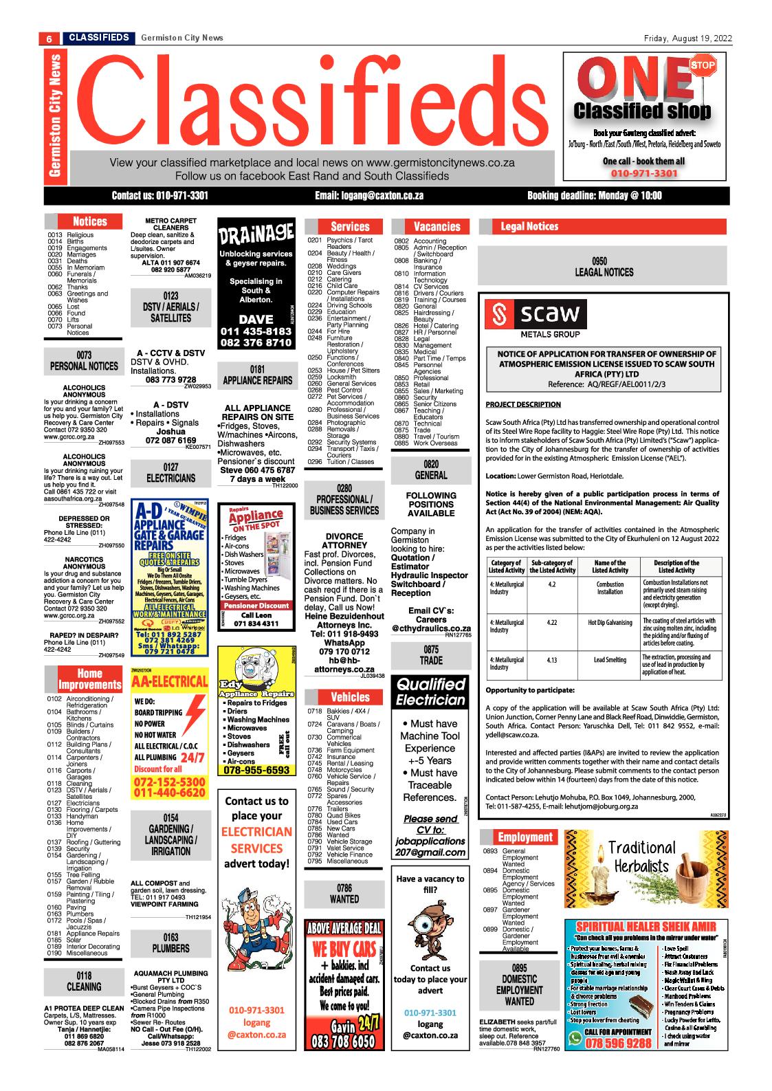 Germiston City News 19 August 2022 page 6
