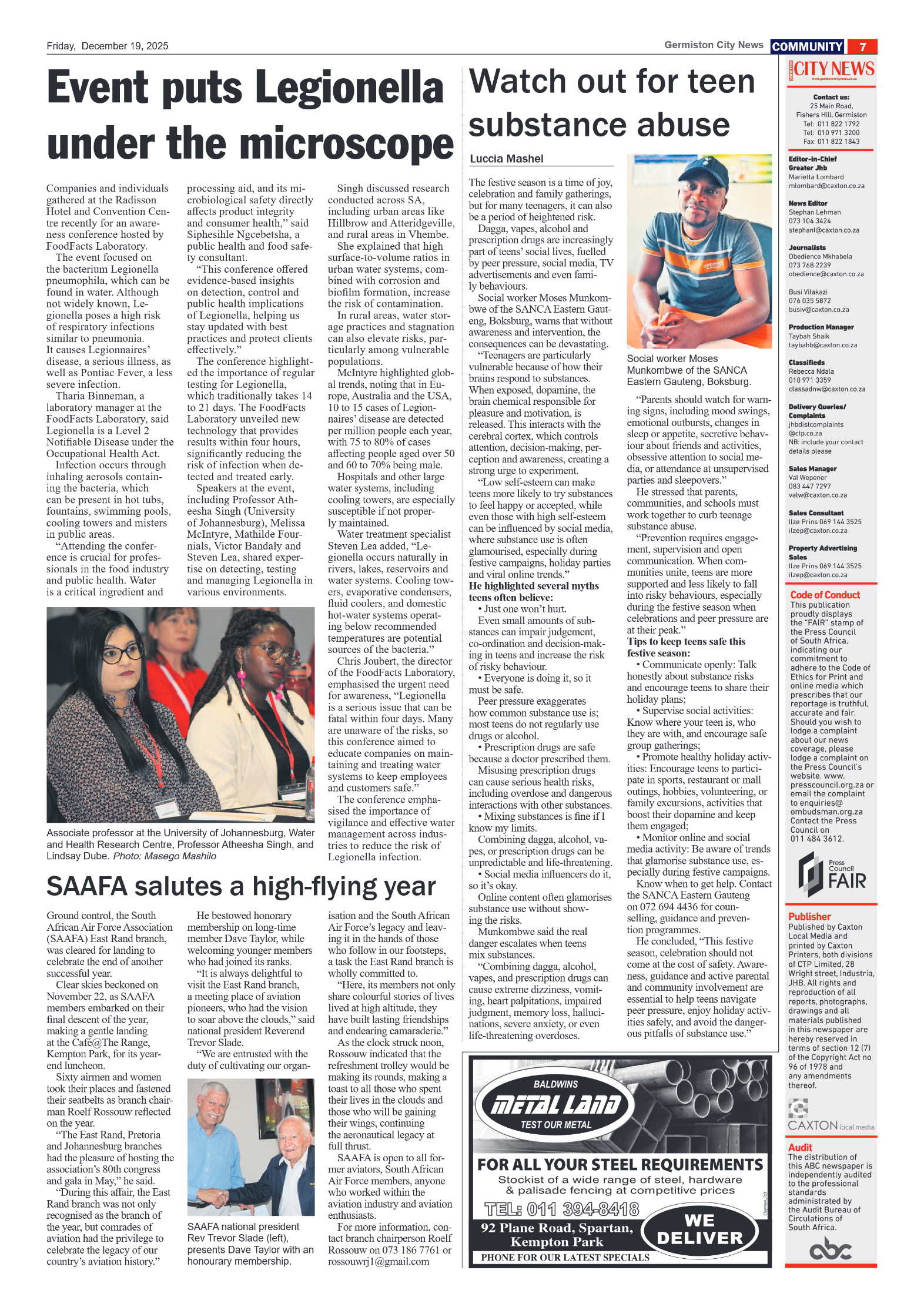 Germiston City News 19 December 2025 page 7
