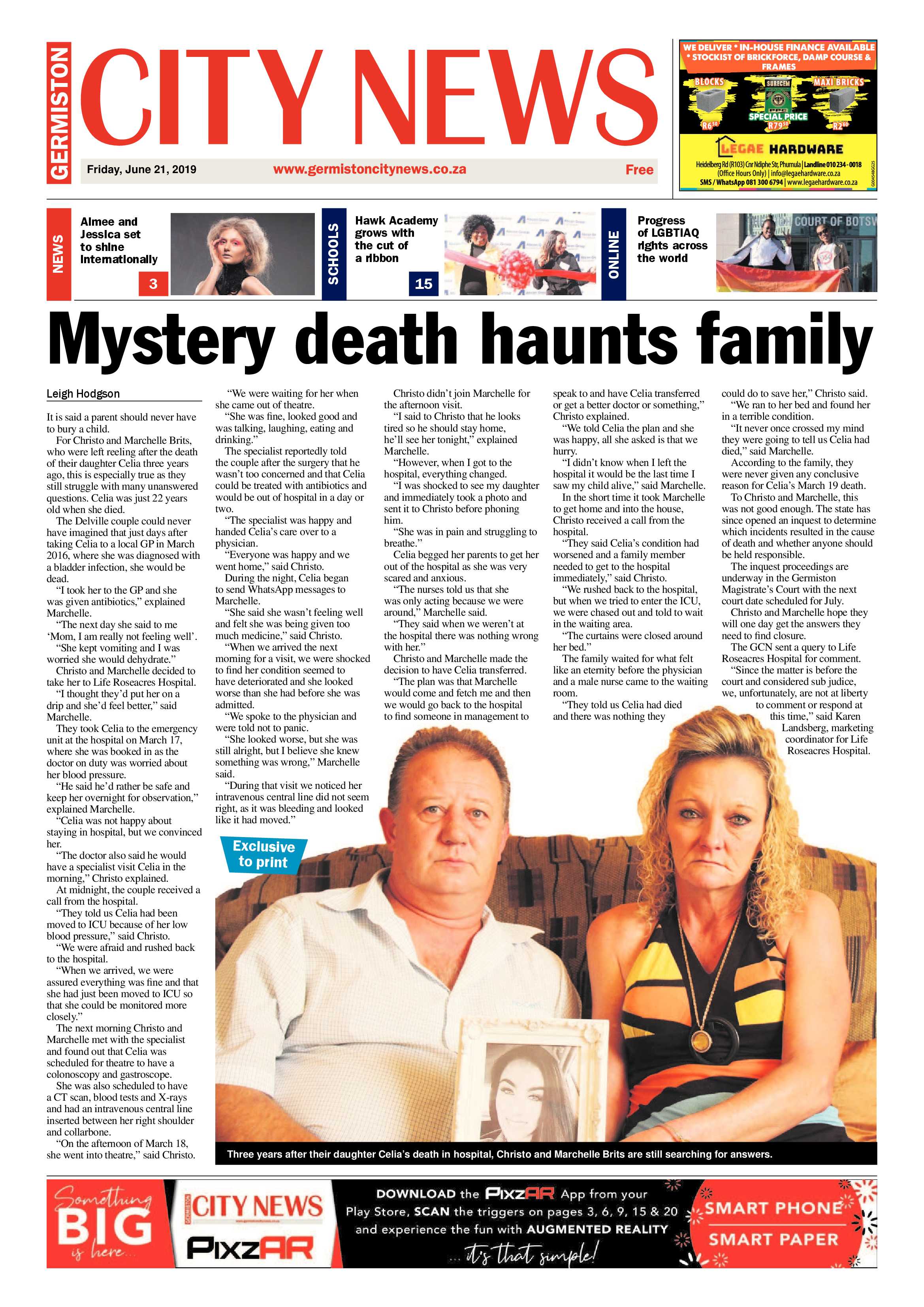 Germiston City News 19 June 2019 page 1