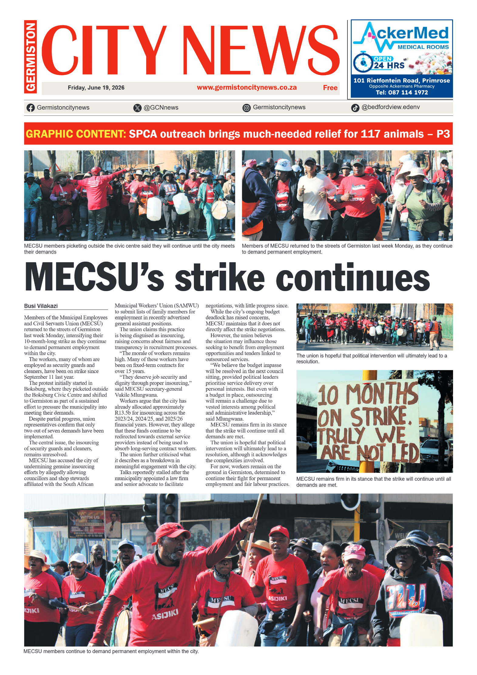 Germiston City News 19 June 2026 page 1