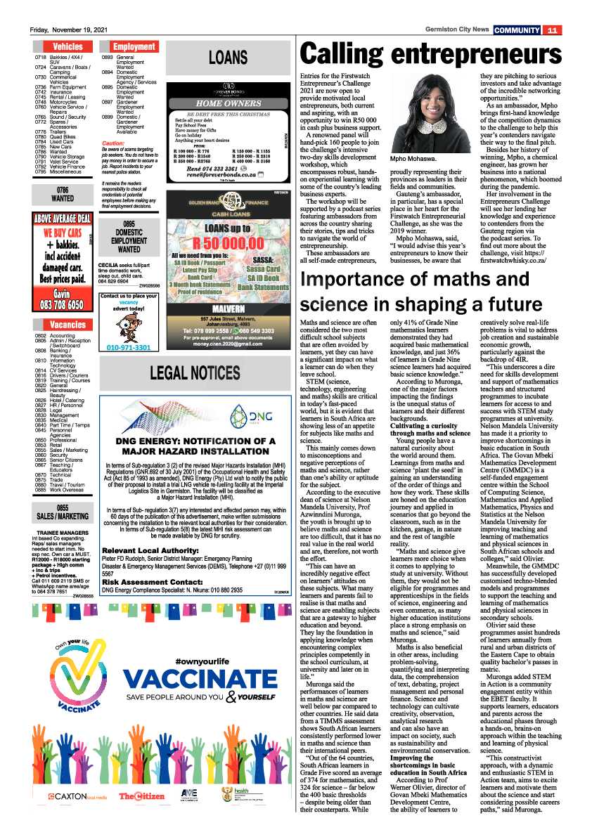 Germiston City News 19 November 2021 page 13