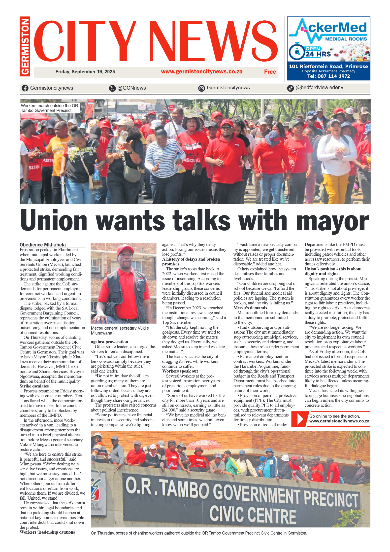 Germiston City News 19 September 2025 page 1