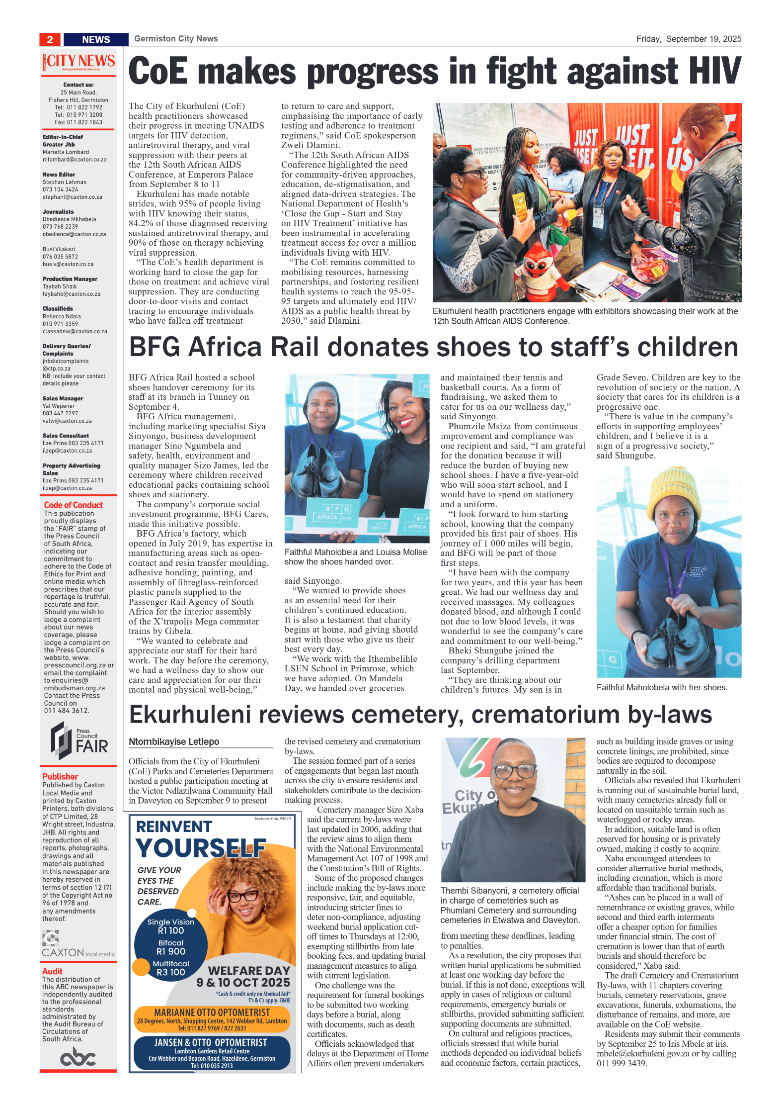 Germiston City News 19 September 2025 page 2