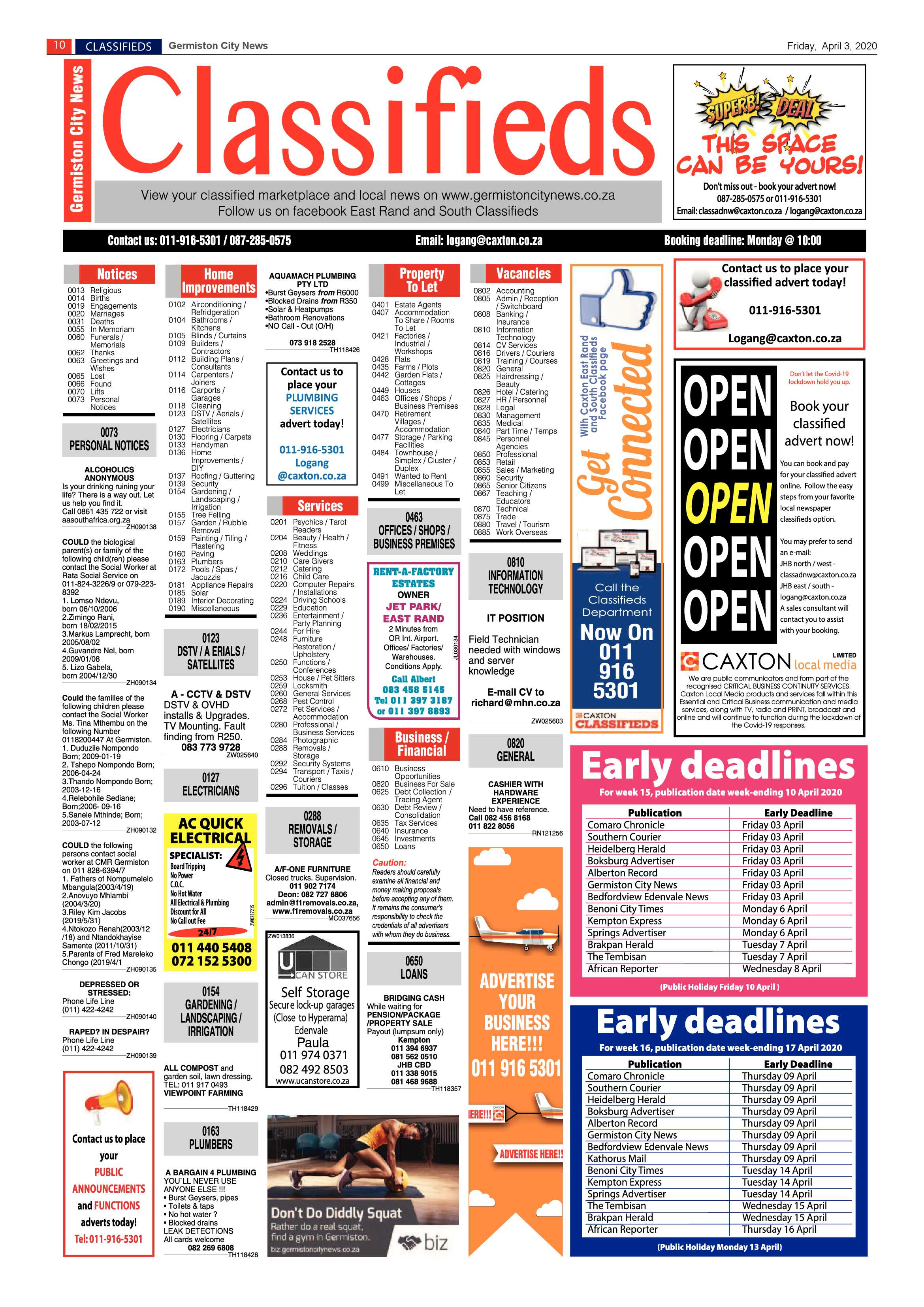 Germiston City News 1 April 2020 page 10