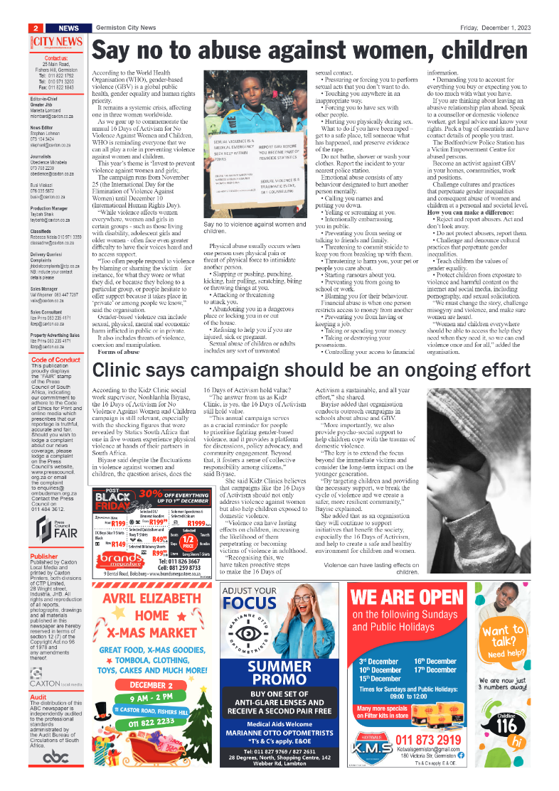 Germiston City News 1 December 2023 page 2