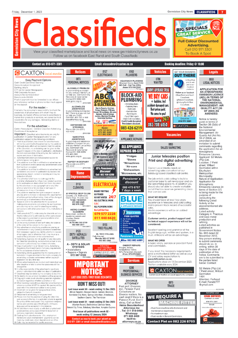 Germiston City News 1 December 2023 page 7