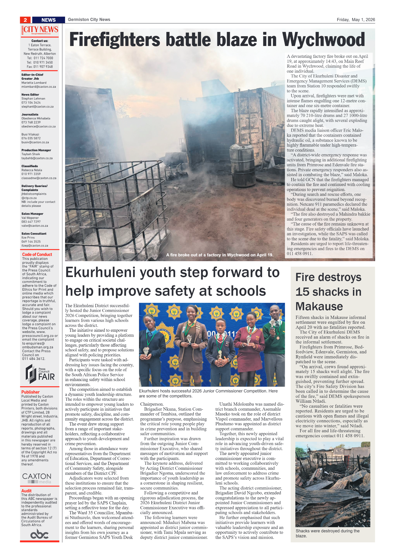 Germiston City News 1 May 2026 page 2