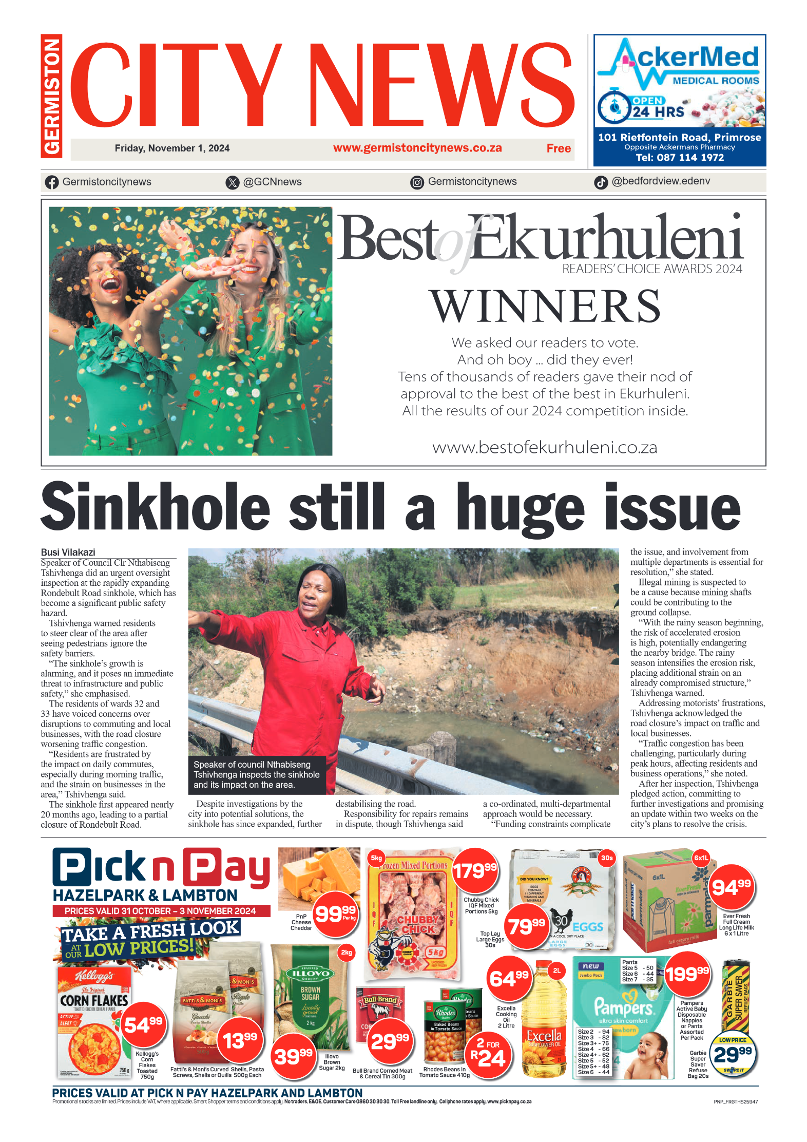 Germiston City News 1 November 2024 page 1