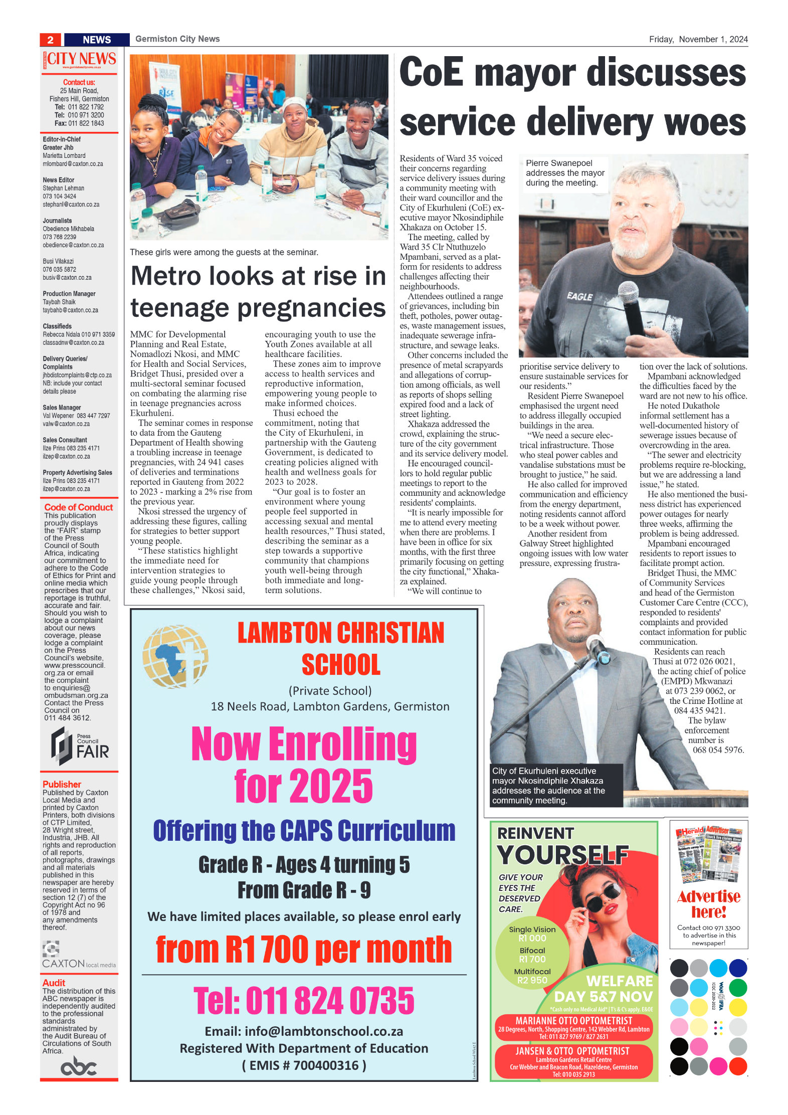 Germiston City News 1 November 2024 page 2