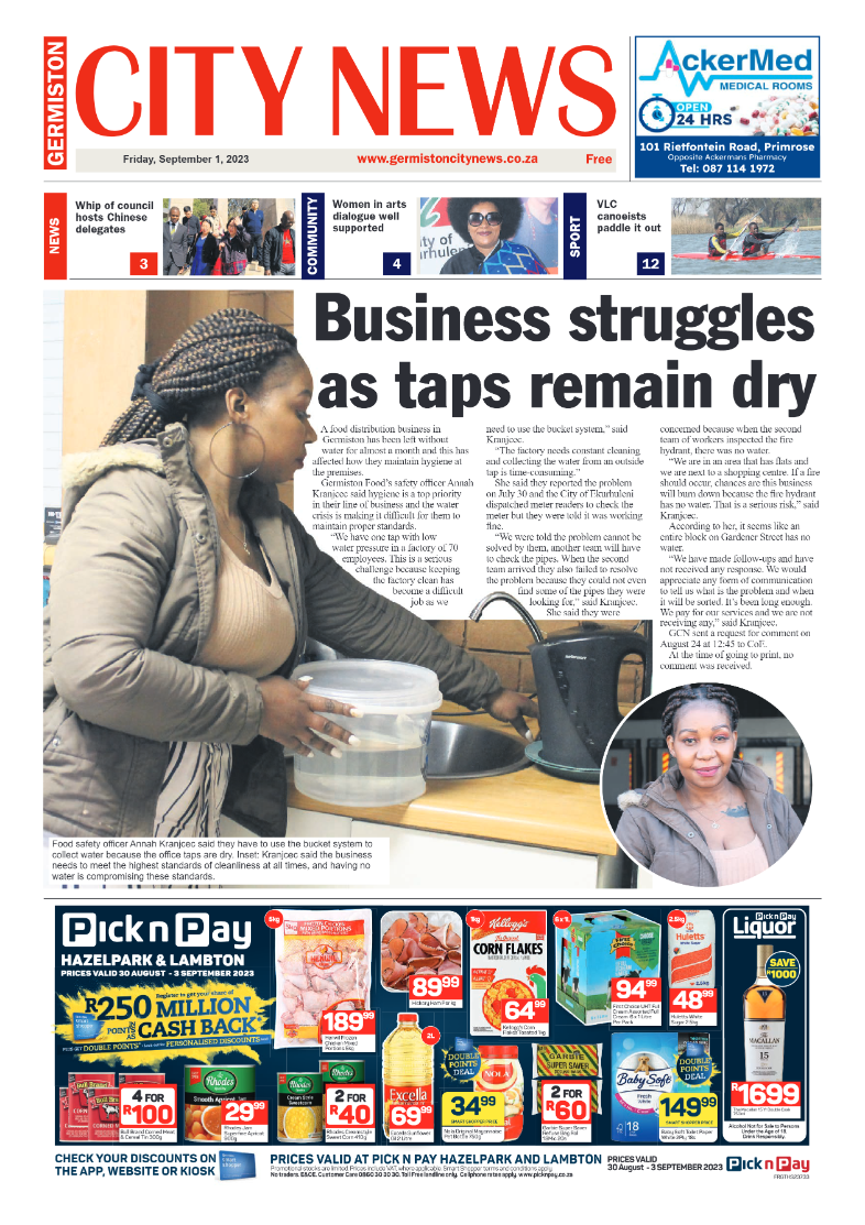 Germiston City News 1 September 2023 page 1
