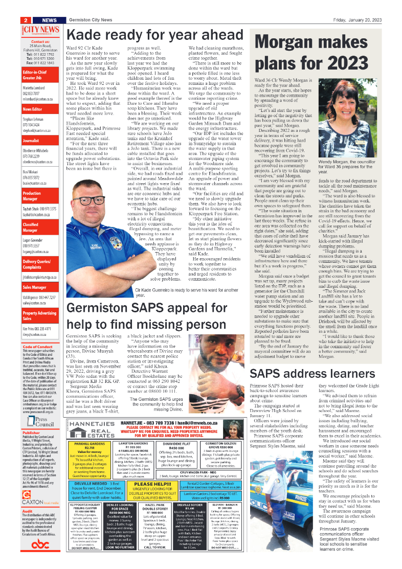 Germiston City News 20 January 2023 page 2