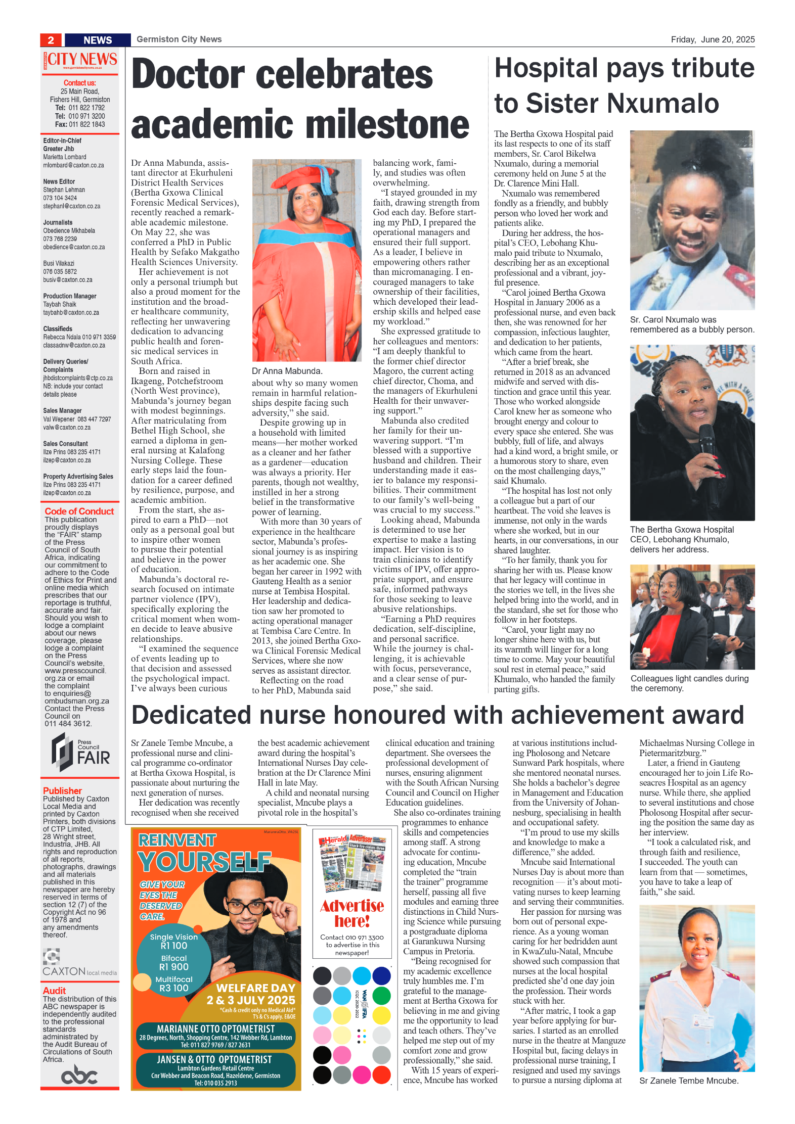 Germiston City News 20 June 2025 page 2