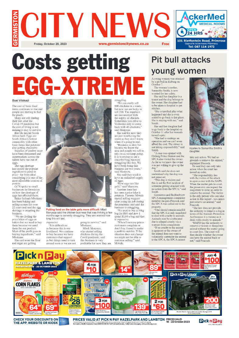 Germiston City News 20 October 2023 page 1