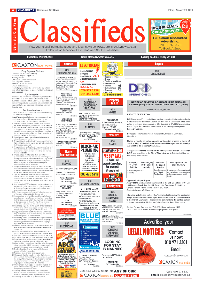 Germiston City News 20 October 2023 page 6