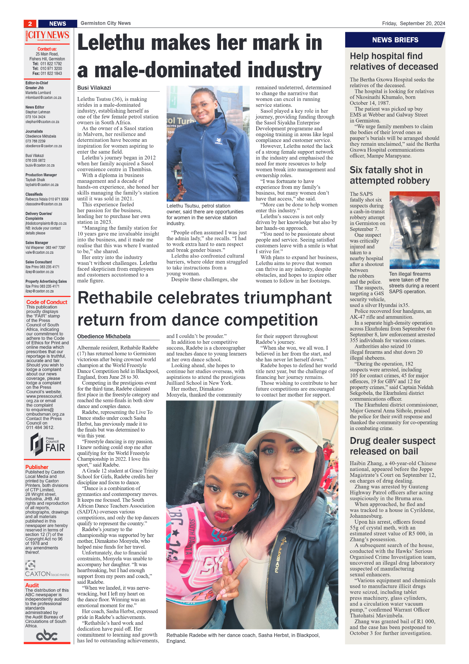 Germiston City News 20 September 2024 page 2