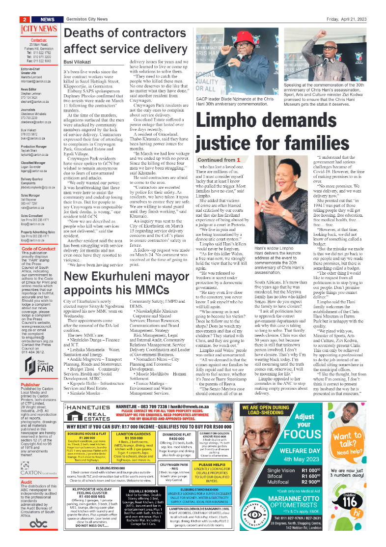 Germiston City News 21 April 2023 page 2