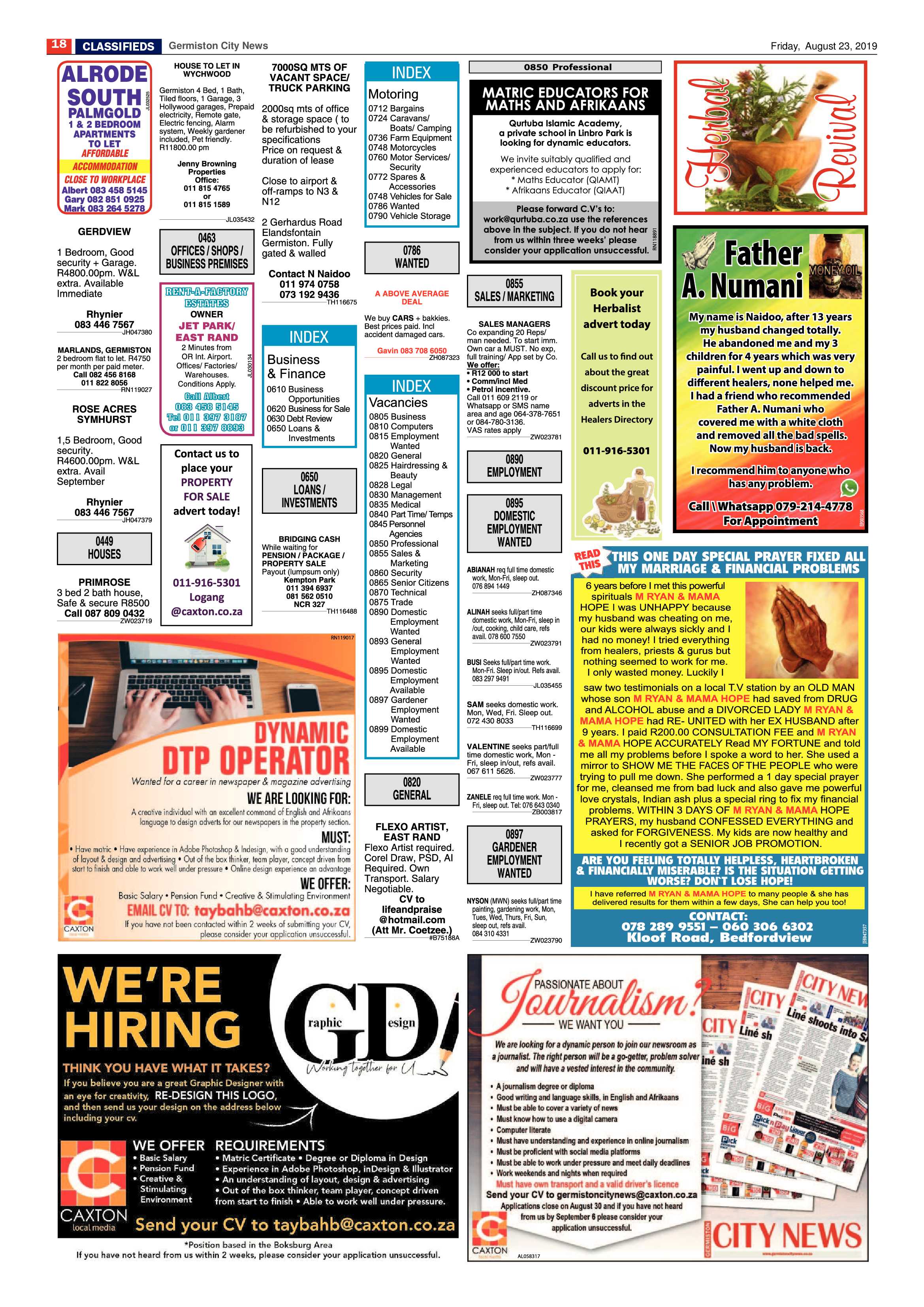 Germiston City News 21 August 2019 page 18