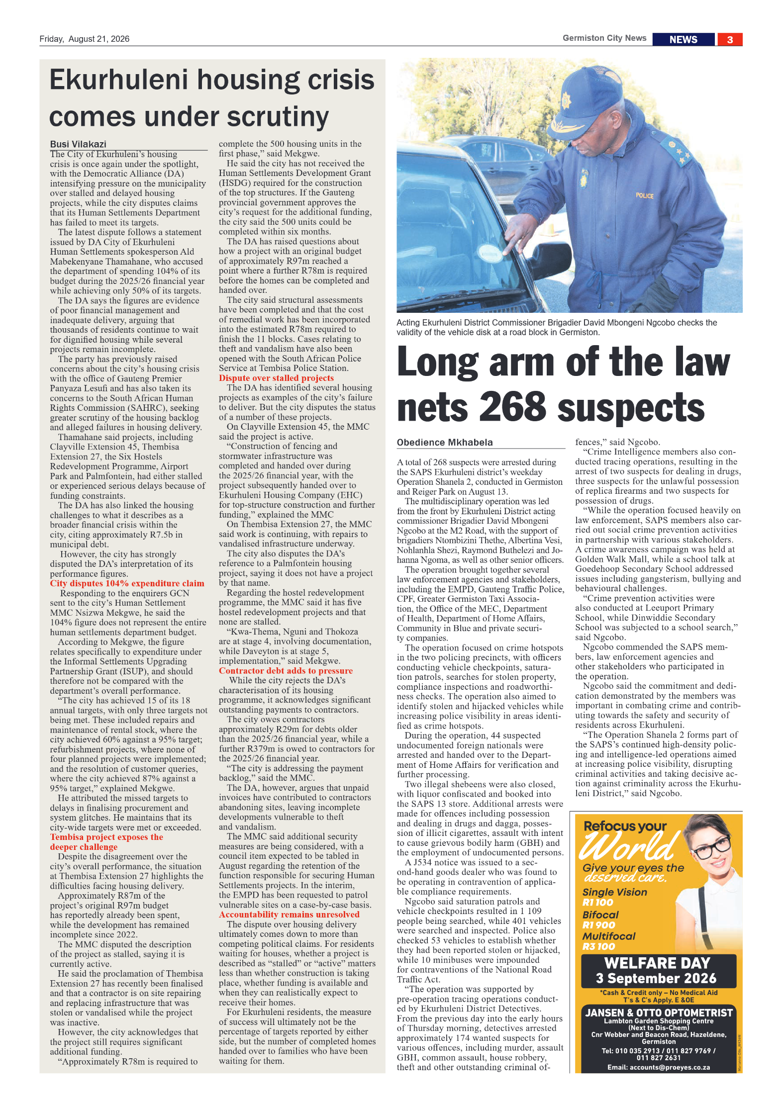 Germiston City News 21 August 2026 page 3