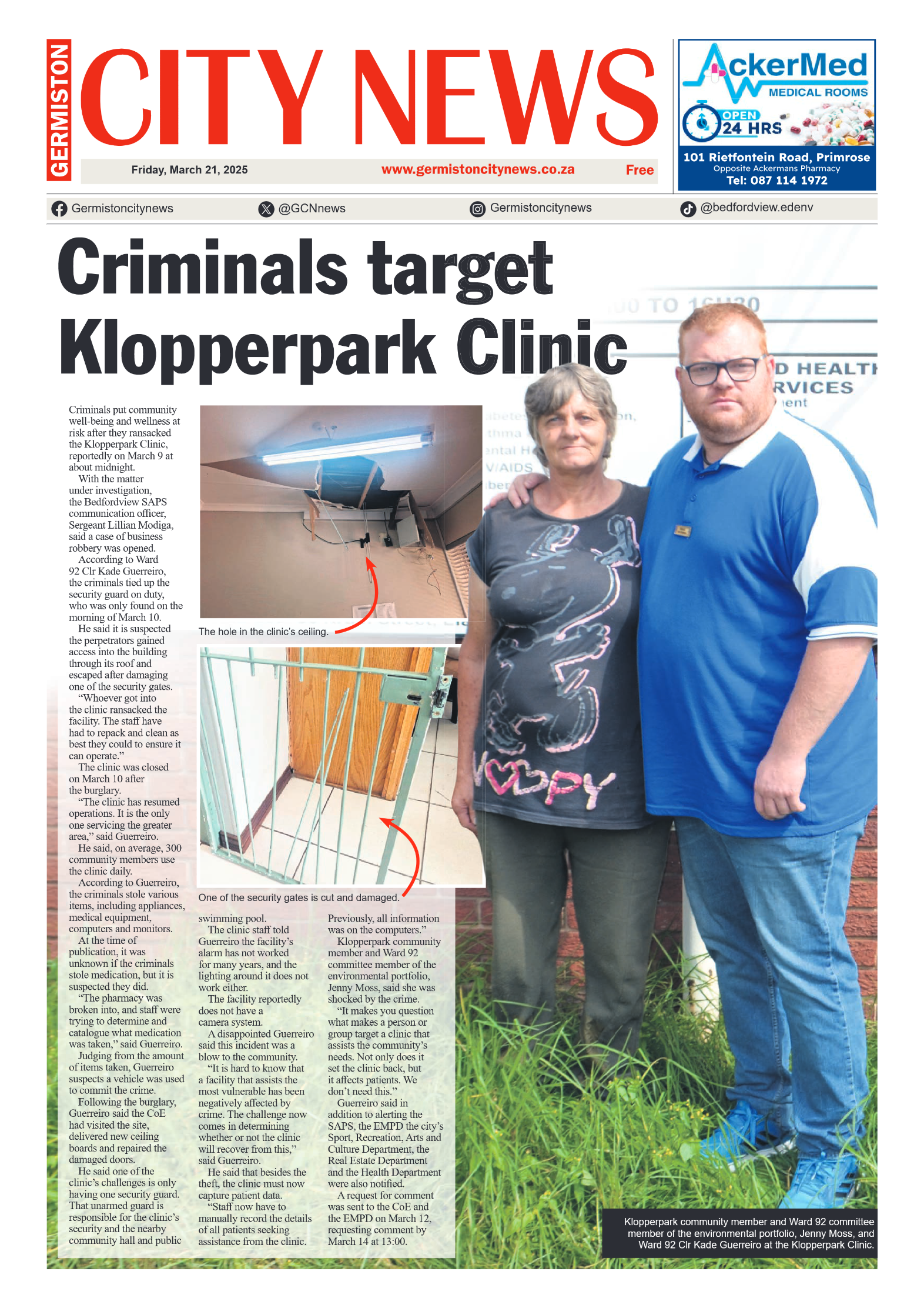 Germiston City News 21 March 2025 page 1