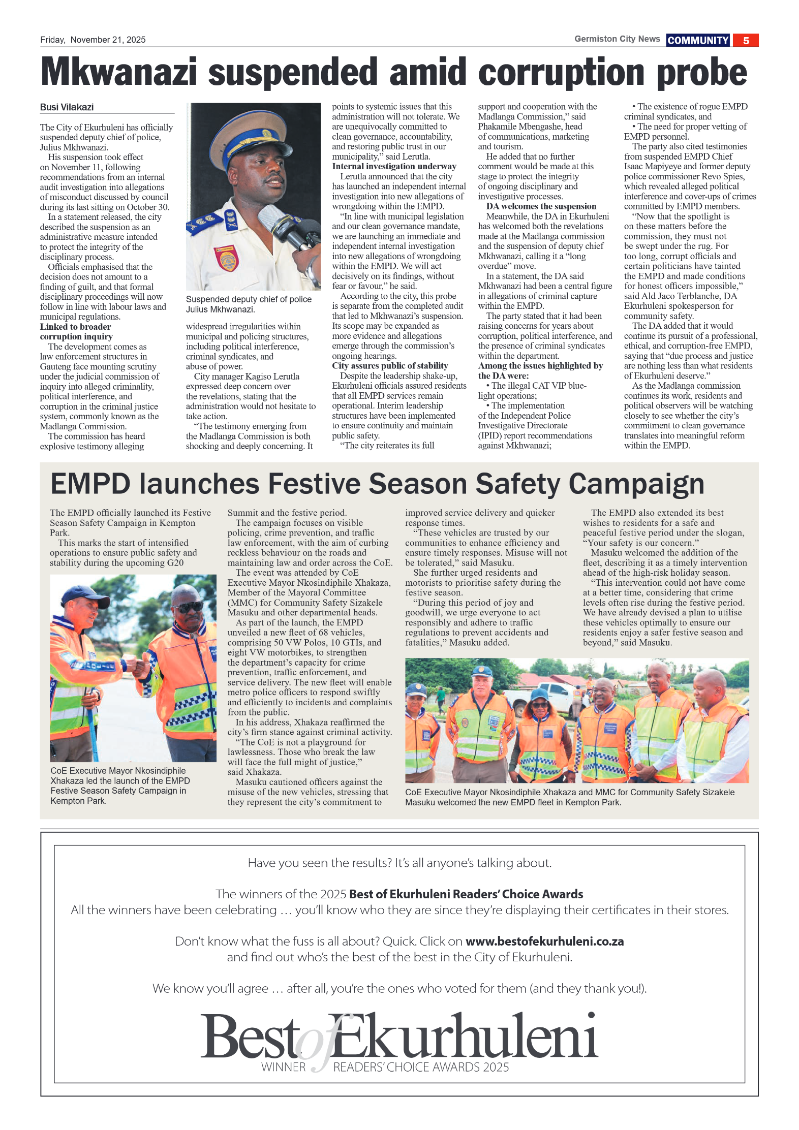Germiston City News 21 November 2025 page 5