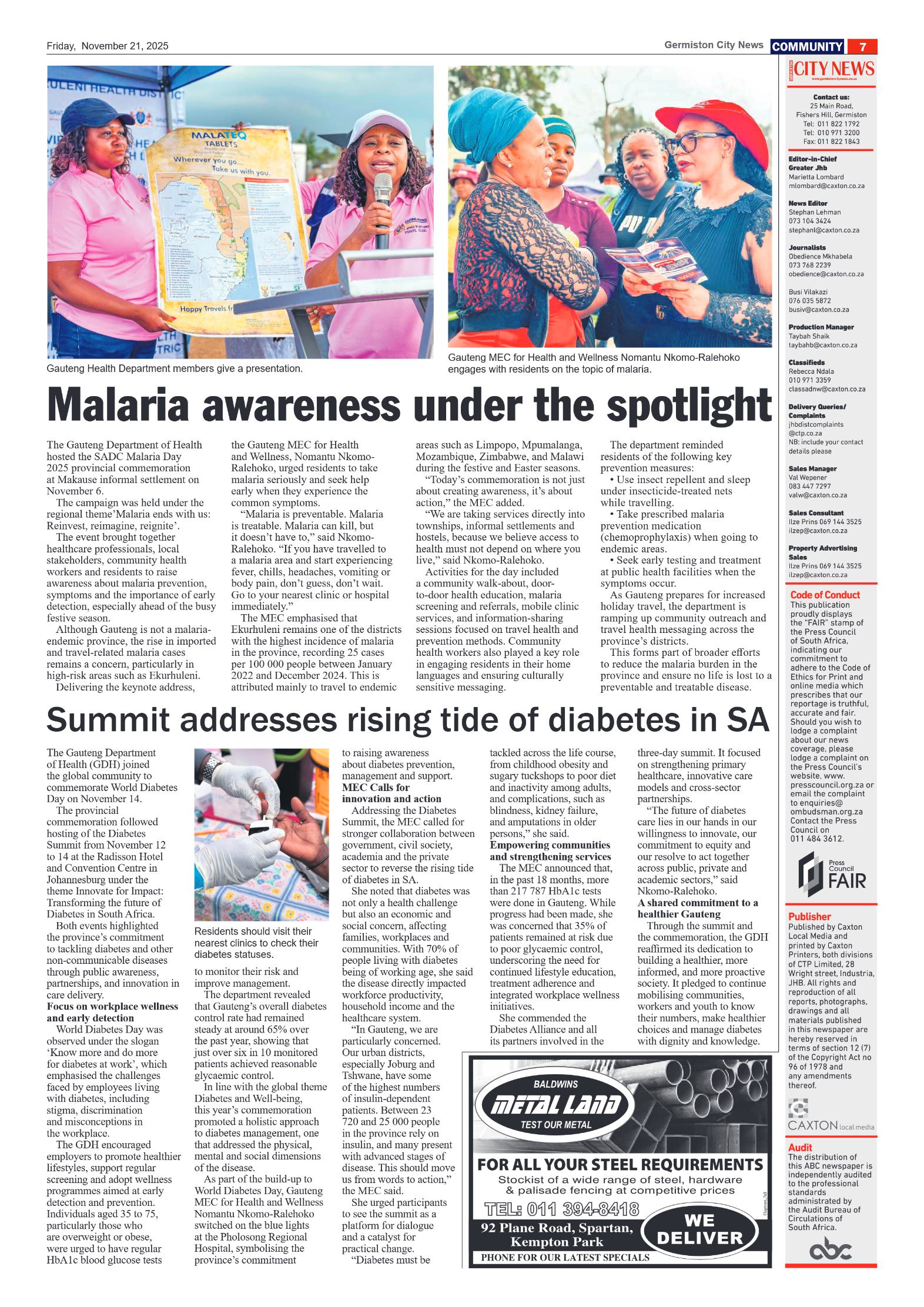 Germiston City News 21 November 2025 page 7