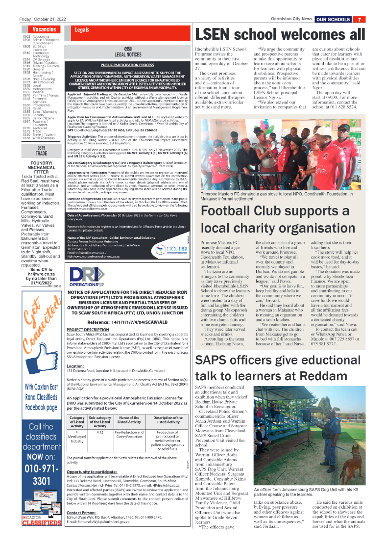 Germiston City News 21 October 2022 page 7