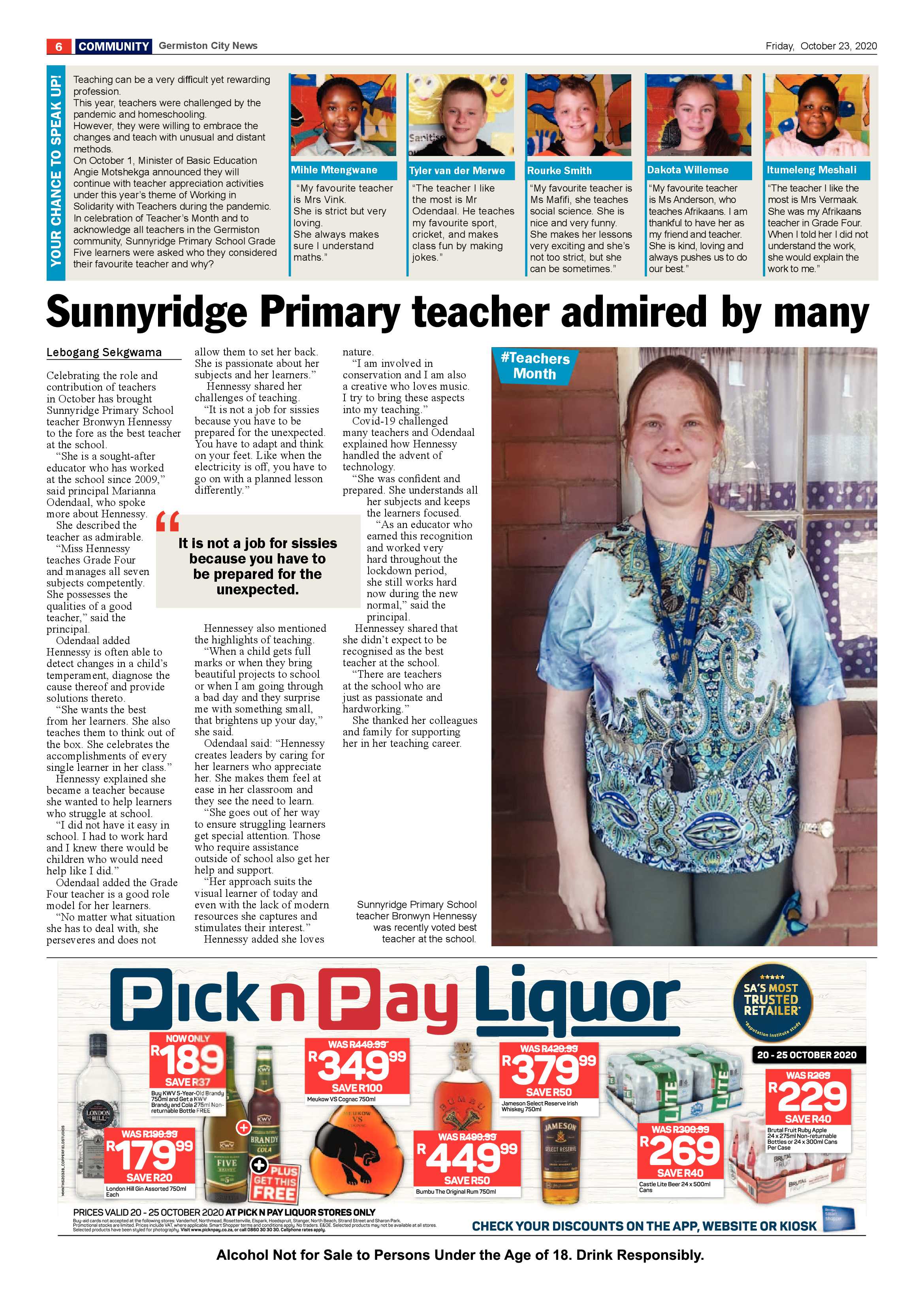 Germiston City News 21 October  2020 page 6