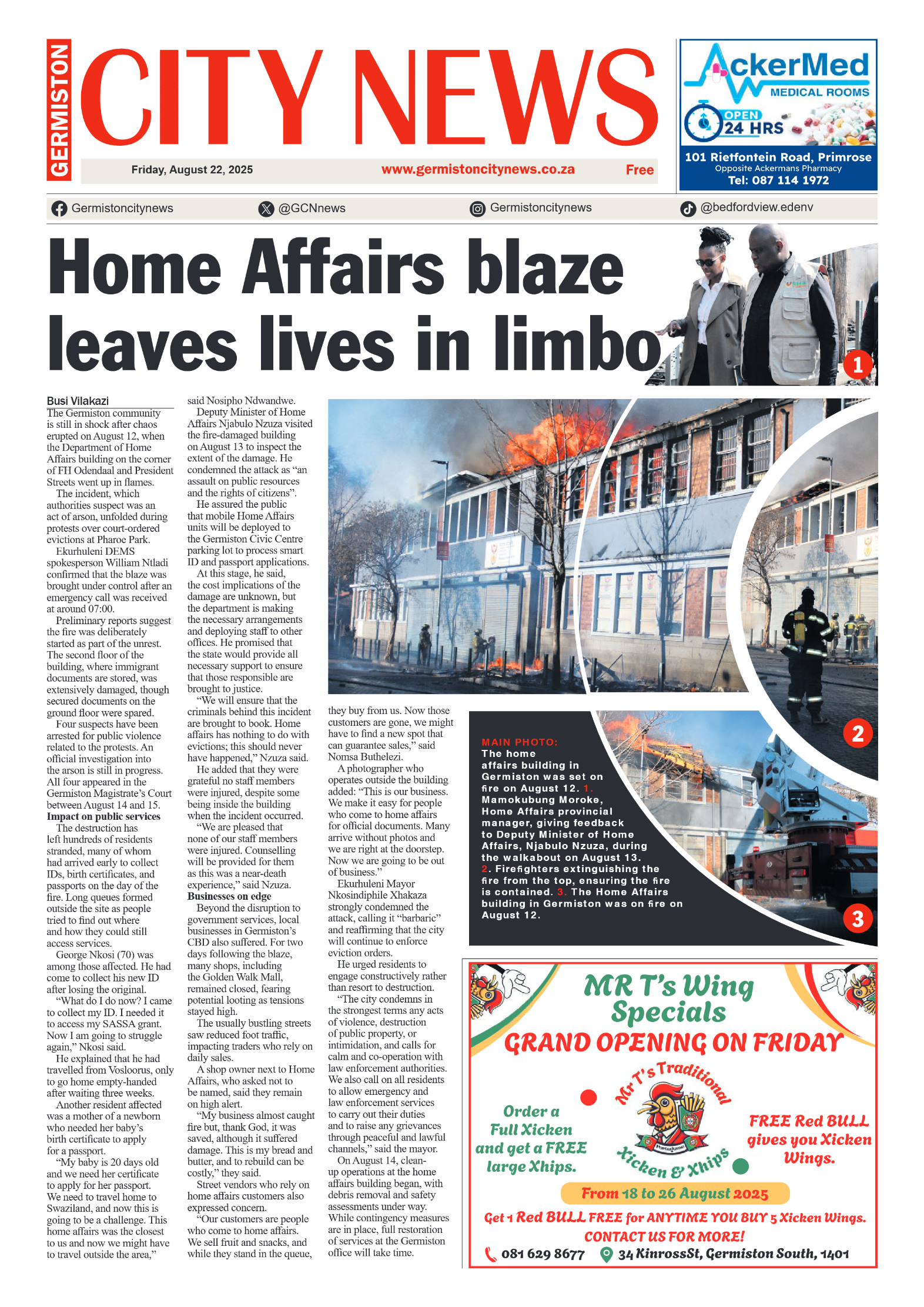 Germiston City News 22 August 2025 page 1