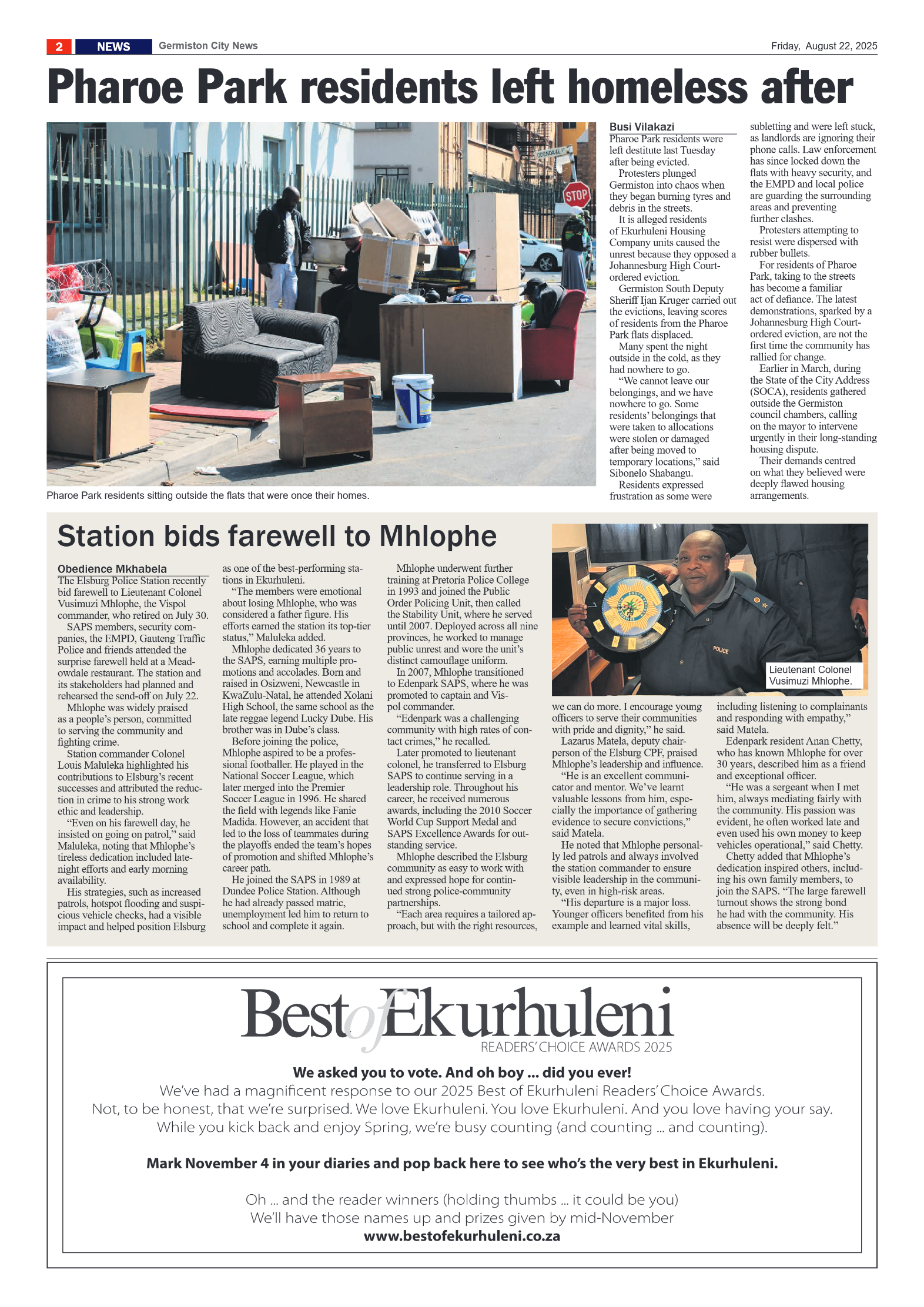 Germiston City News 22 August 2025 page 2