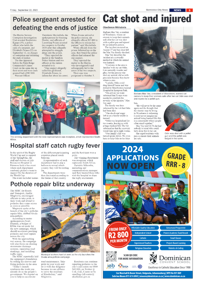 Germiston City News 22 September 2023 page 3