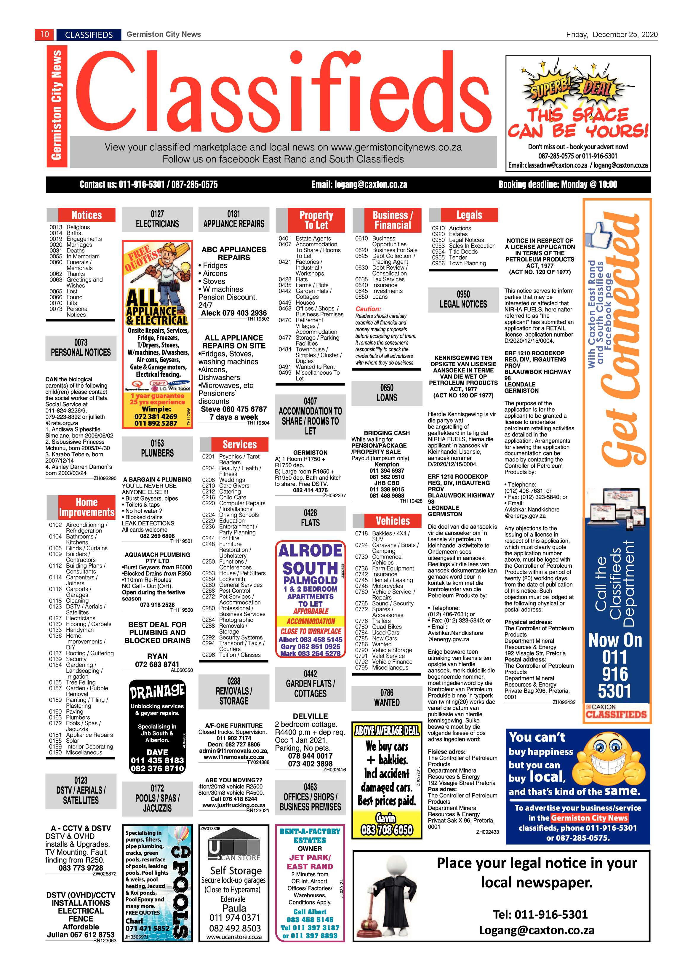 Germiston City News 23 December 2020 page 10