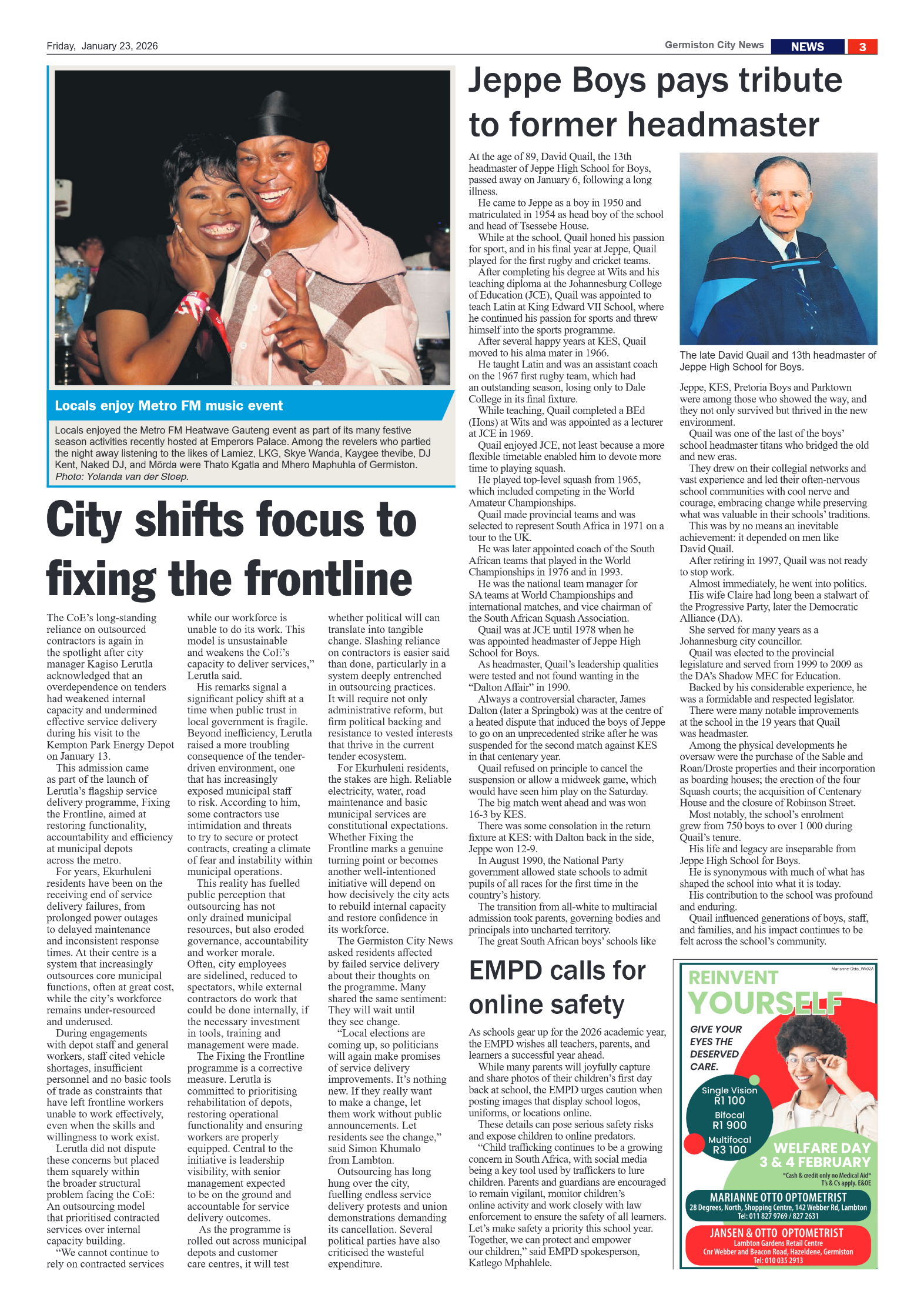 Germiston City News 23 January 2026 page 3