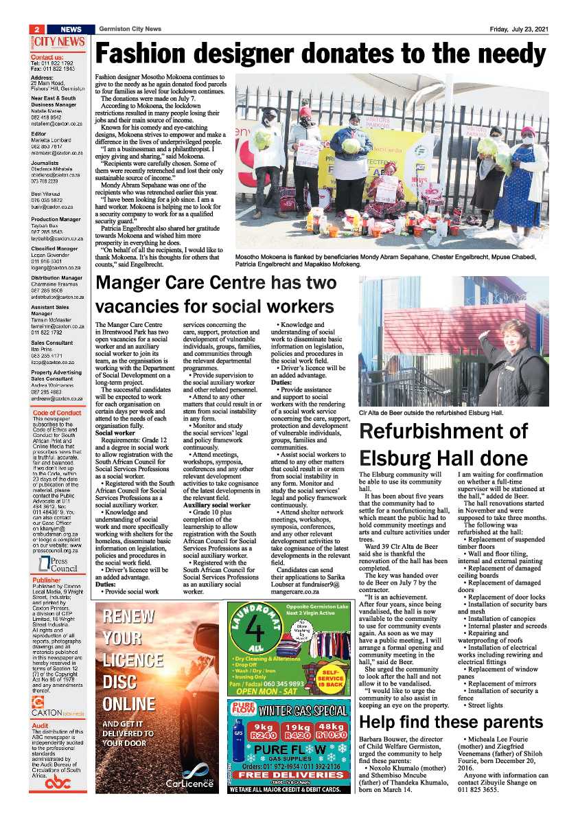 Germiston City News 23 July 2021 page 2