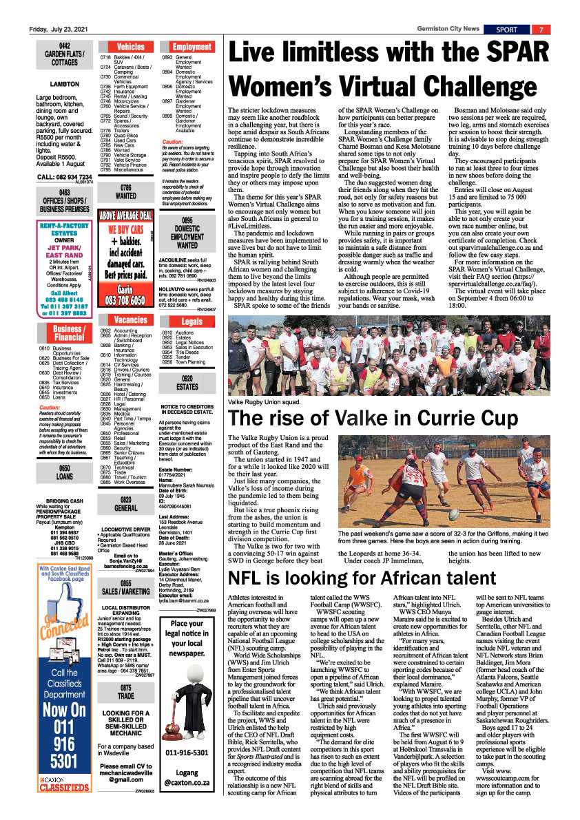 Germiston City News 23 July 2021 page 7