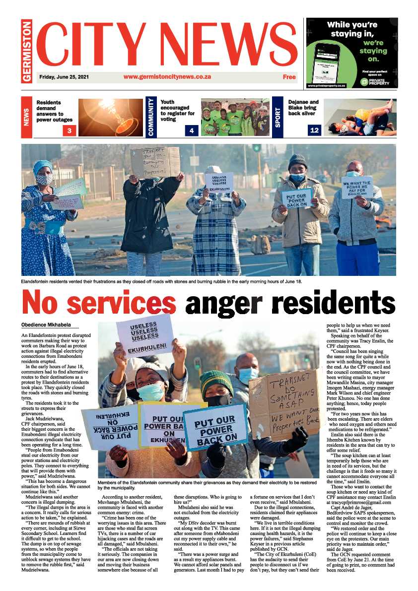Germiston City News 25 June 2021 page 1