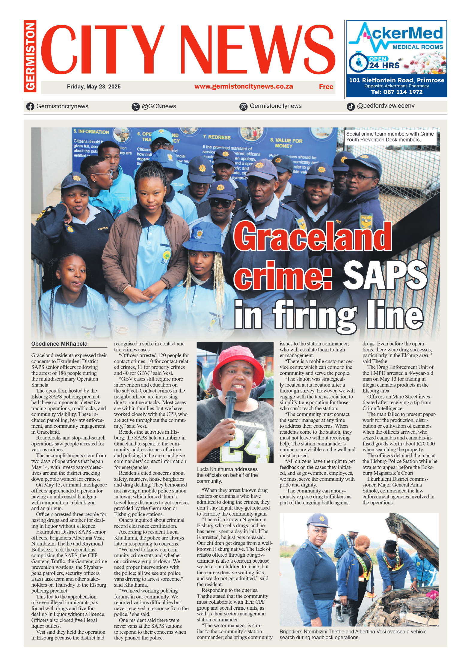 Germiston City News 23 May 2025 page 1