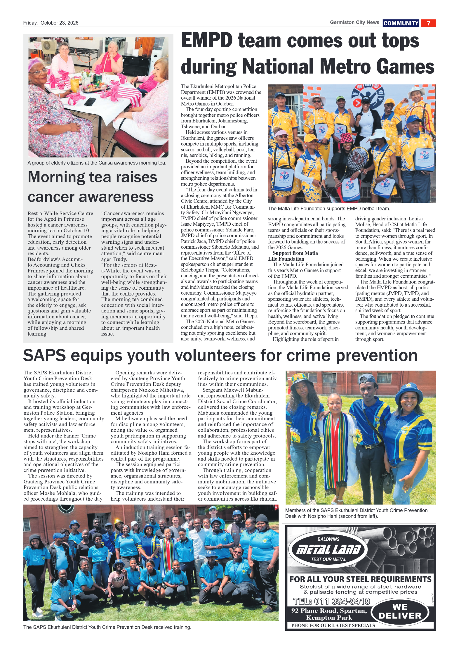 Germiston City News 23 October 2026 page 7
