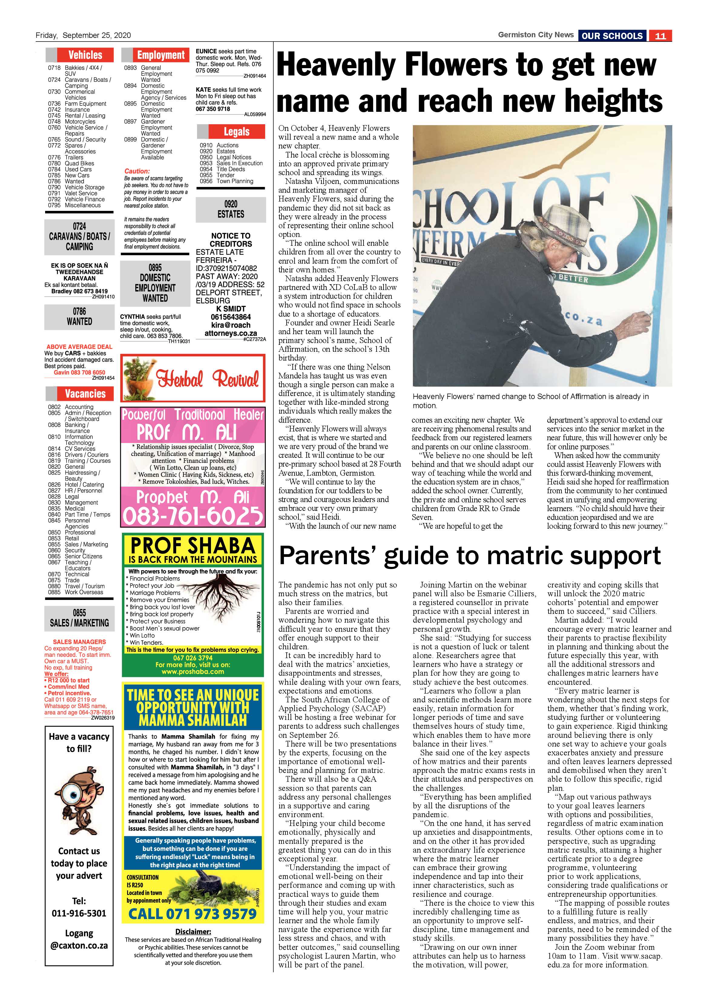 Germiston City News 23 September 2020 page 11