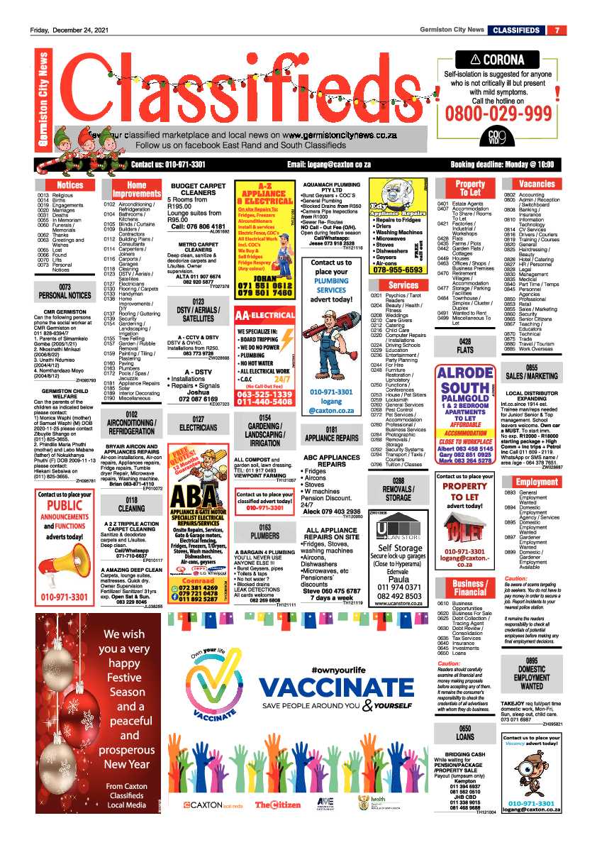 Germiston City News 24 December 2021 page 7