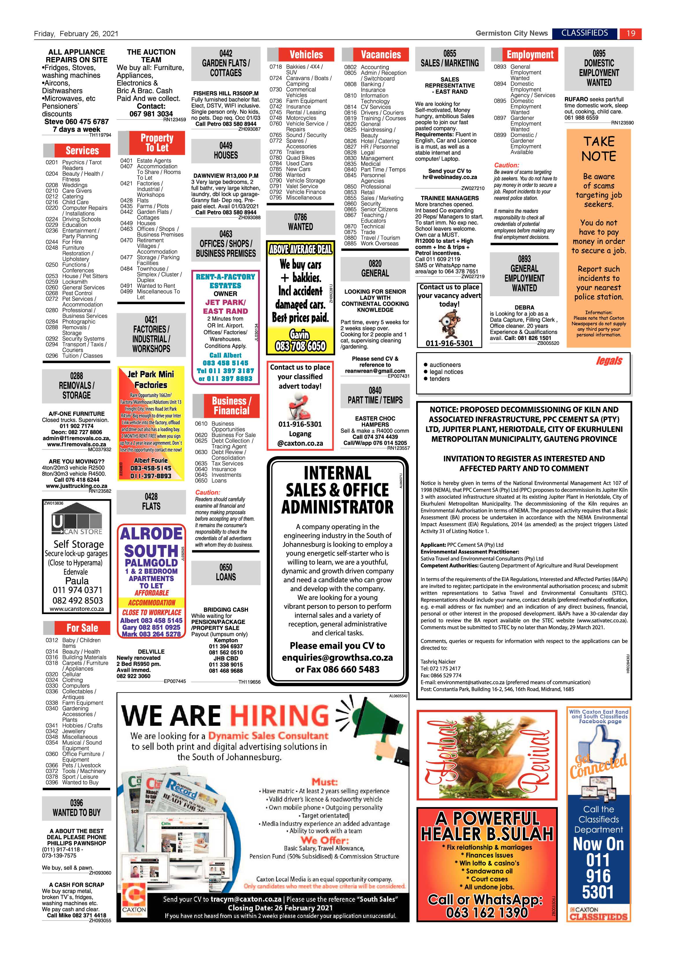 Germiston City News 24 February 2021 page 19