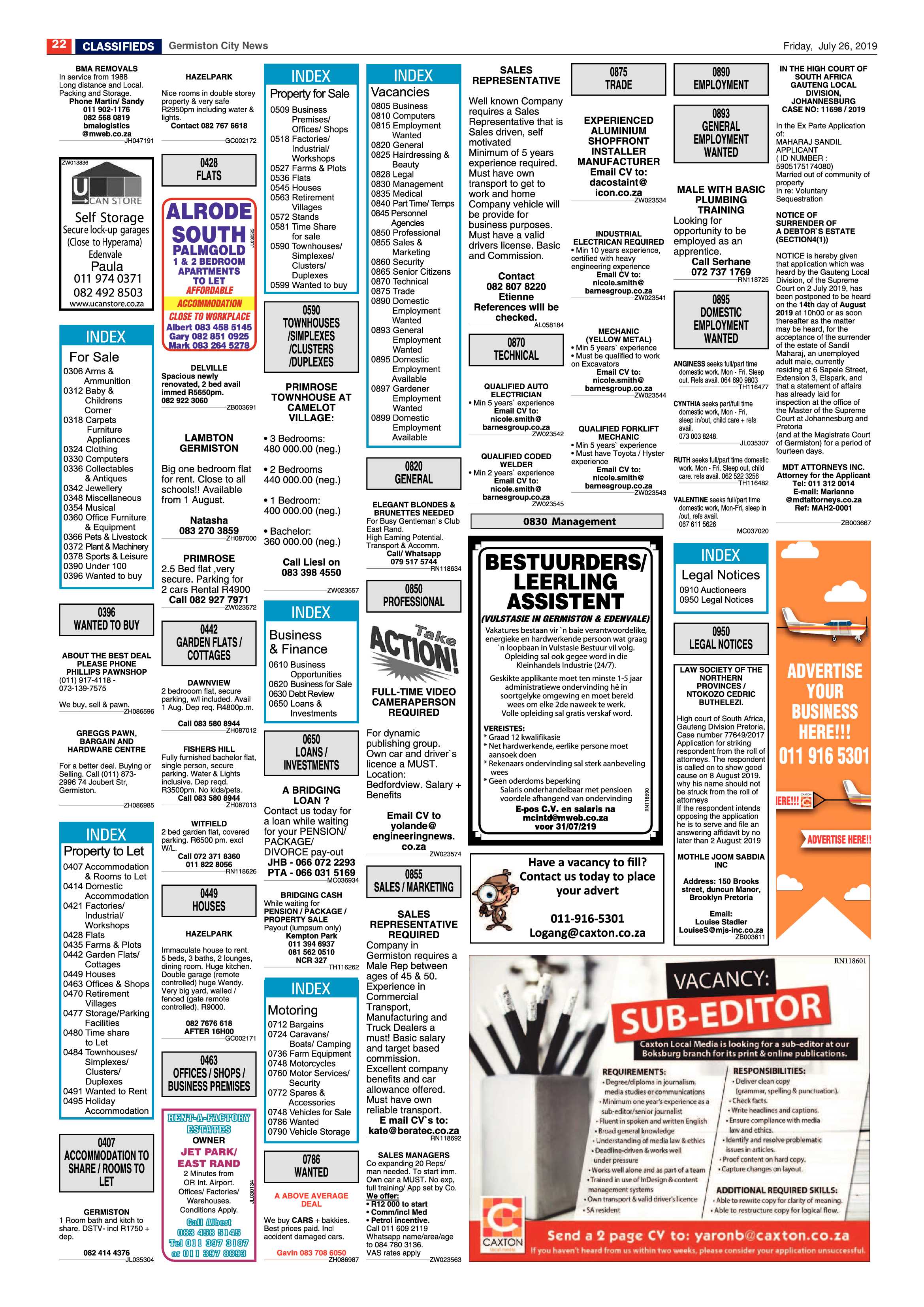 Germiston City News 24 July 2019 page 22