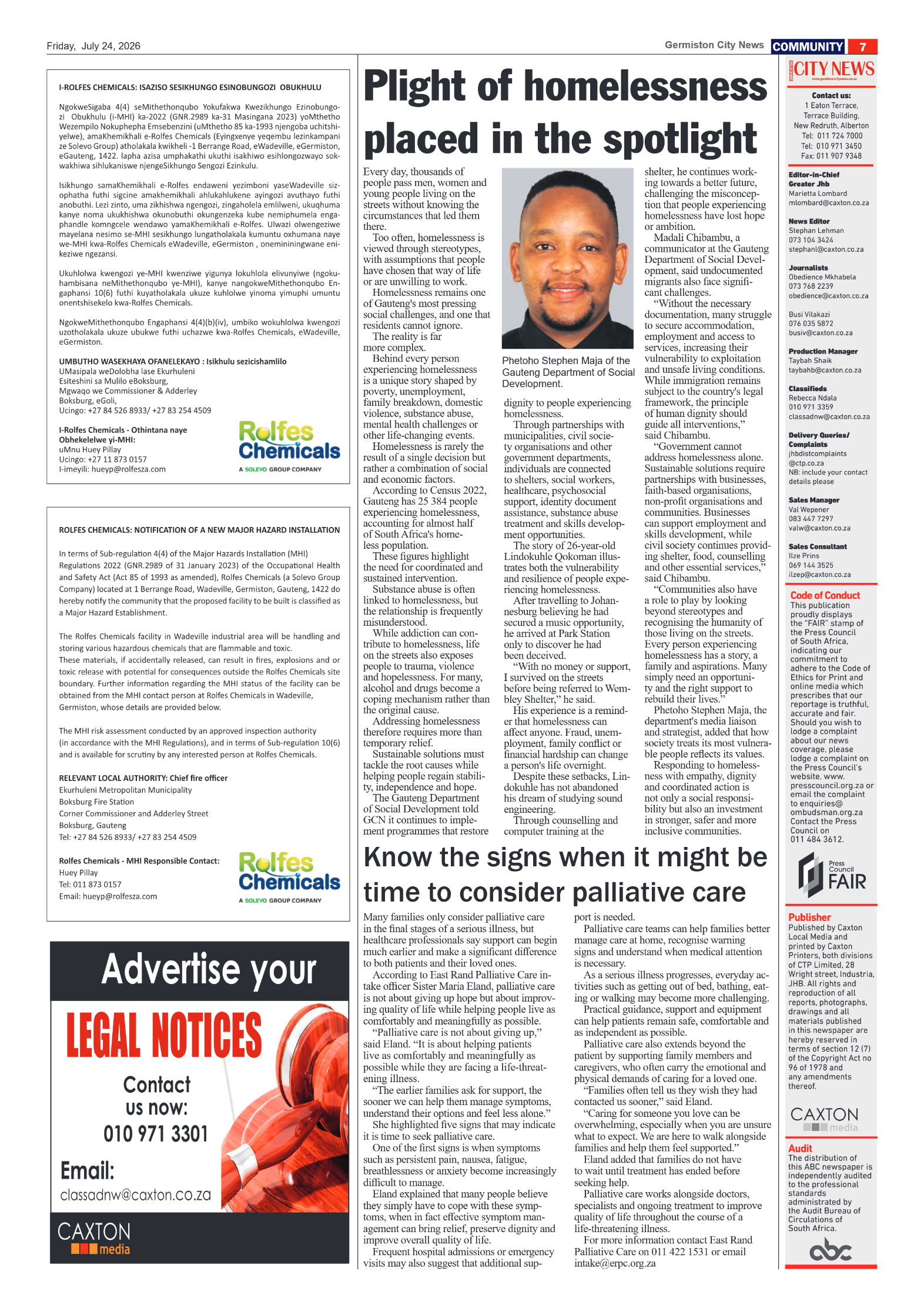 Germiston City News 24 July 2026 page 7