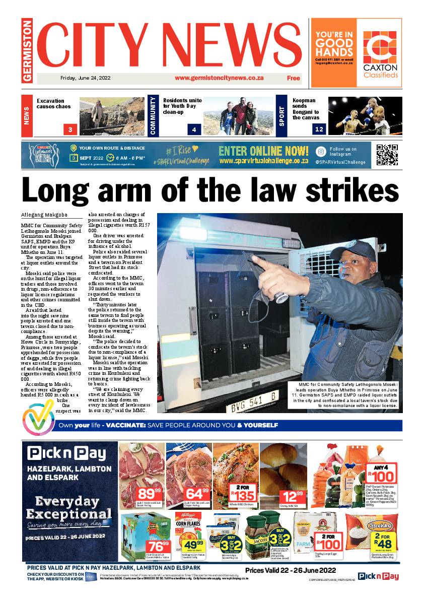 Germiston City News 24 June 2022 page 1