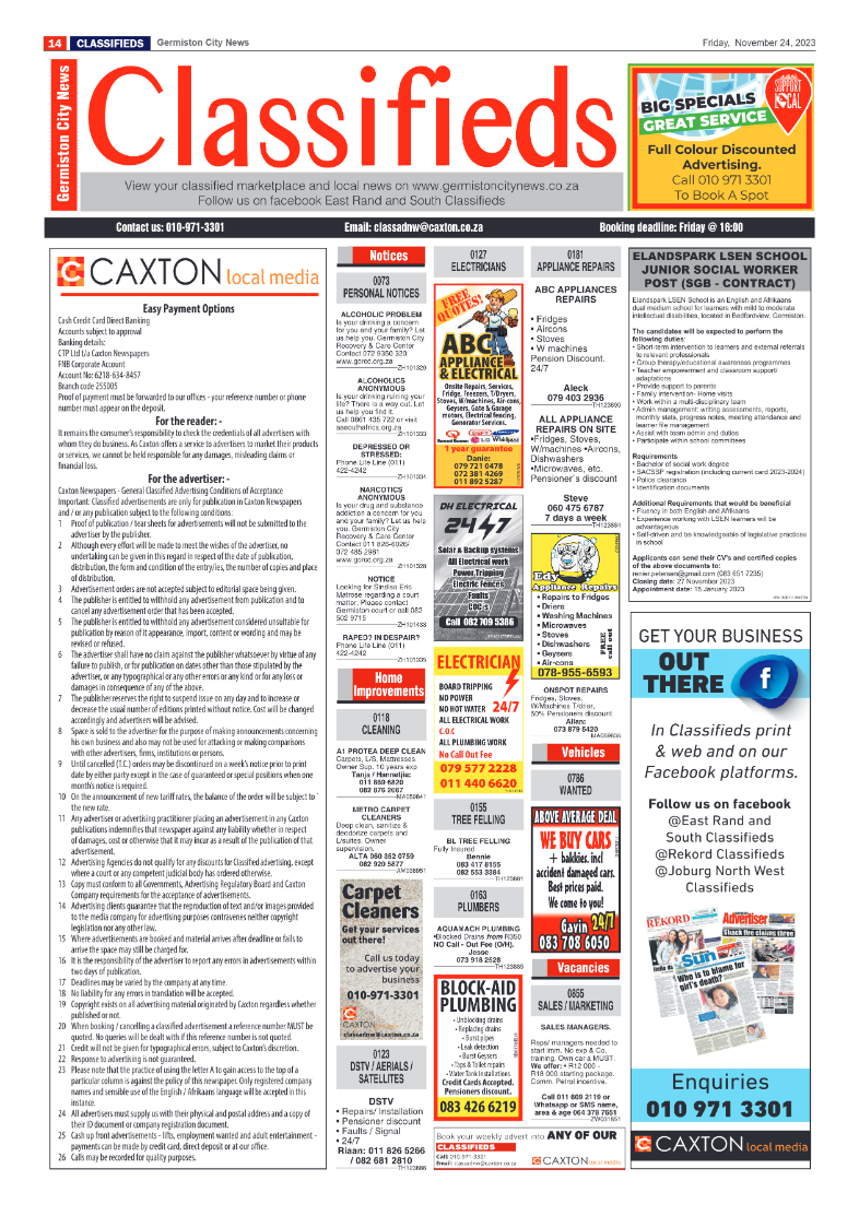 Germiston City News 24 November 2023 page 14