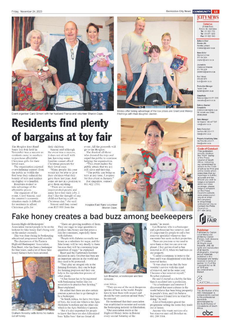 Germiston City News 24 November 2023 page 15