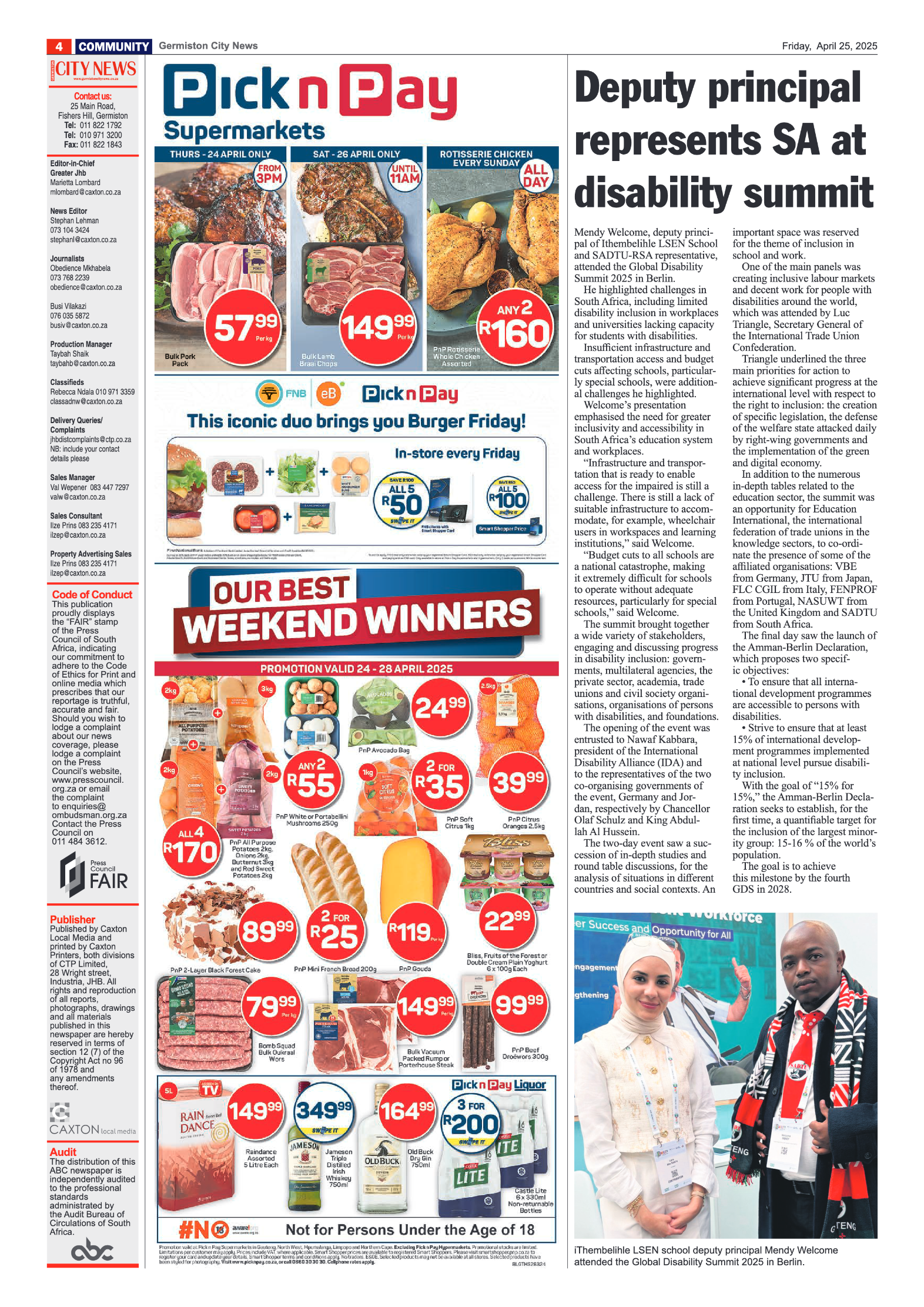 Germiston City News 25 April 2025 page 4