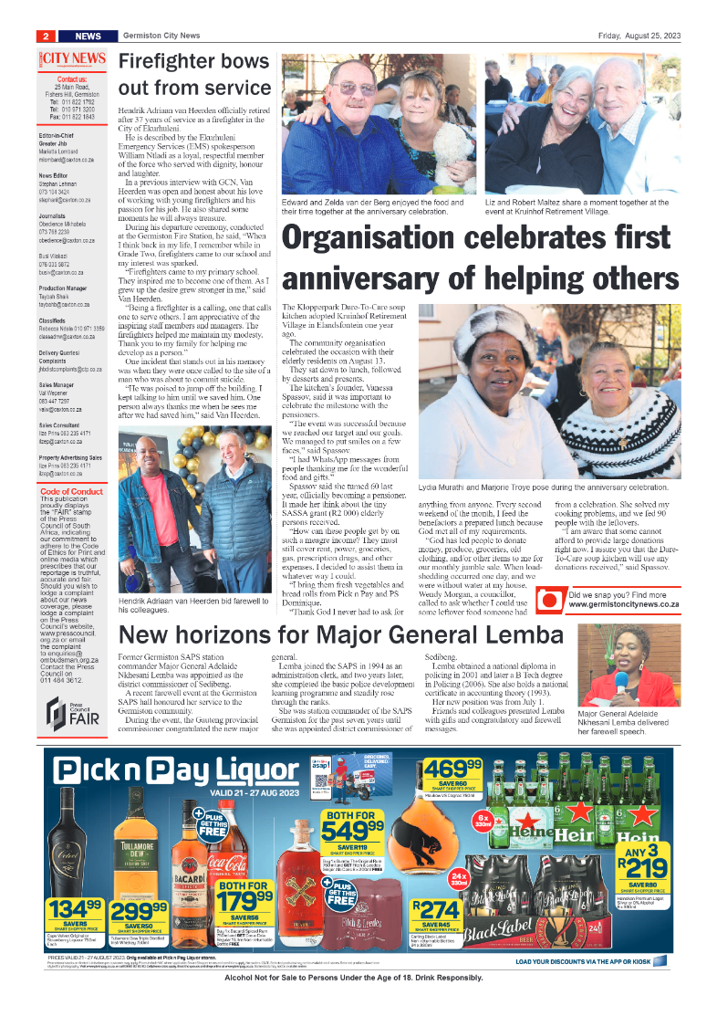 Germiston City News 25 August 2023 page 2