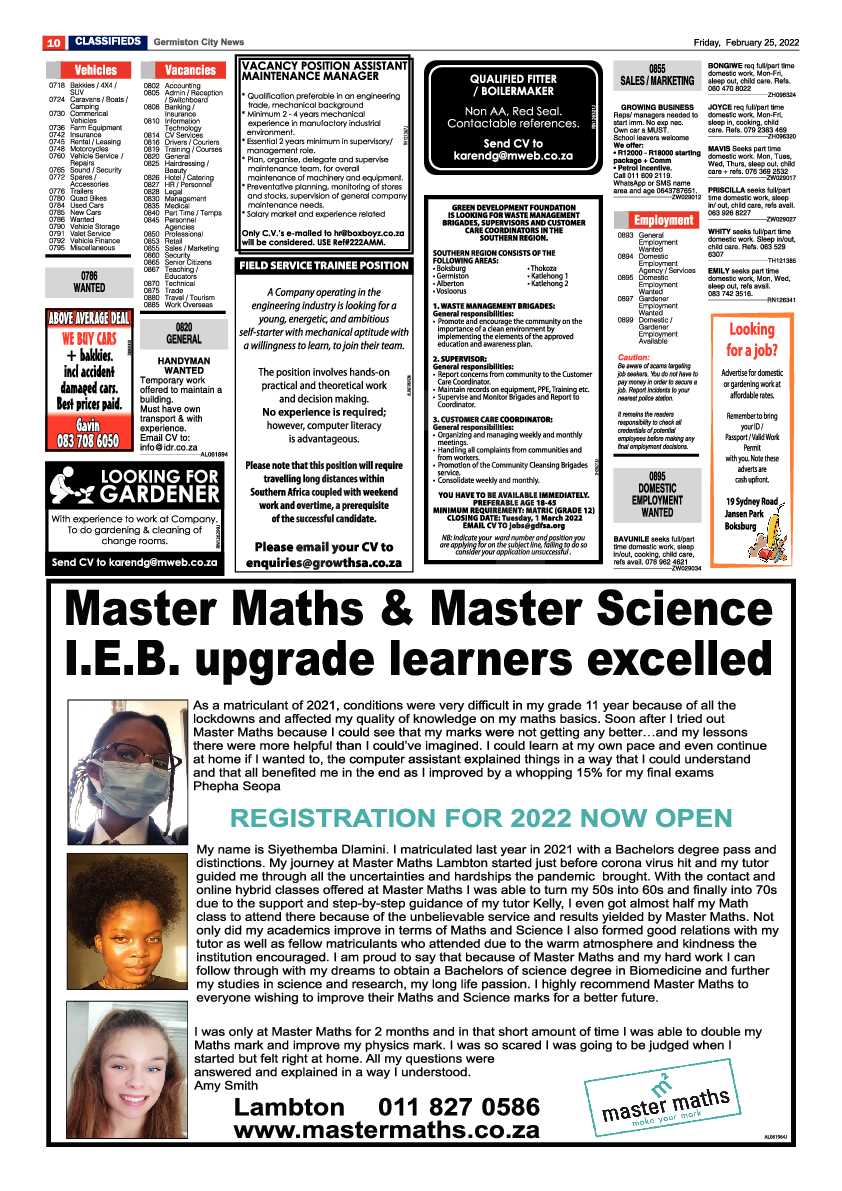 Germiston City News 25 February 2022 page 12