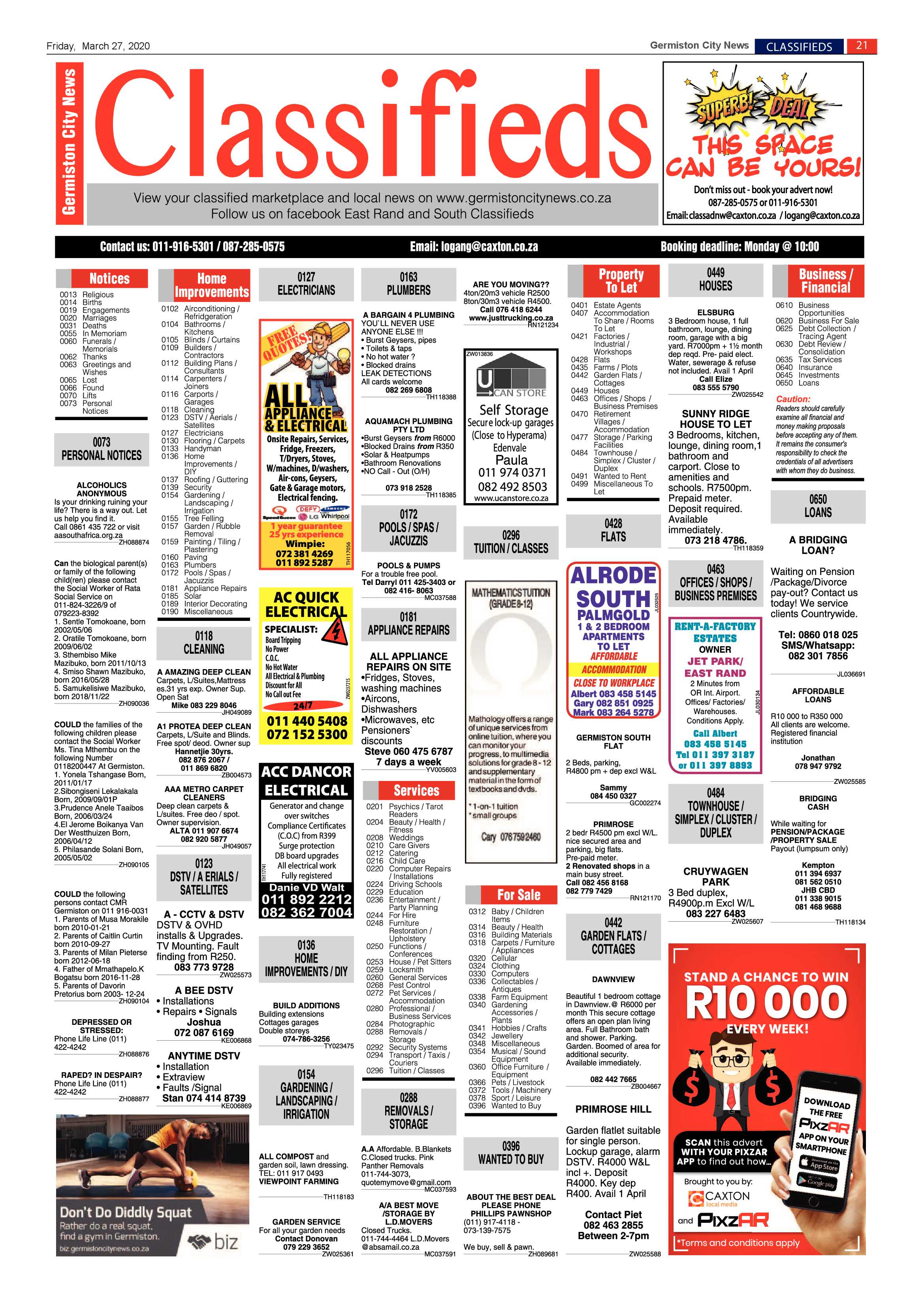 Germiston City News 25 March 2020 page 21