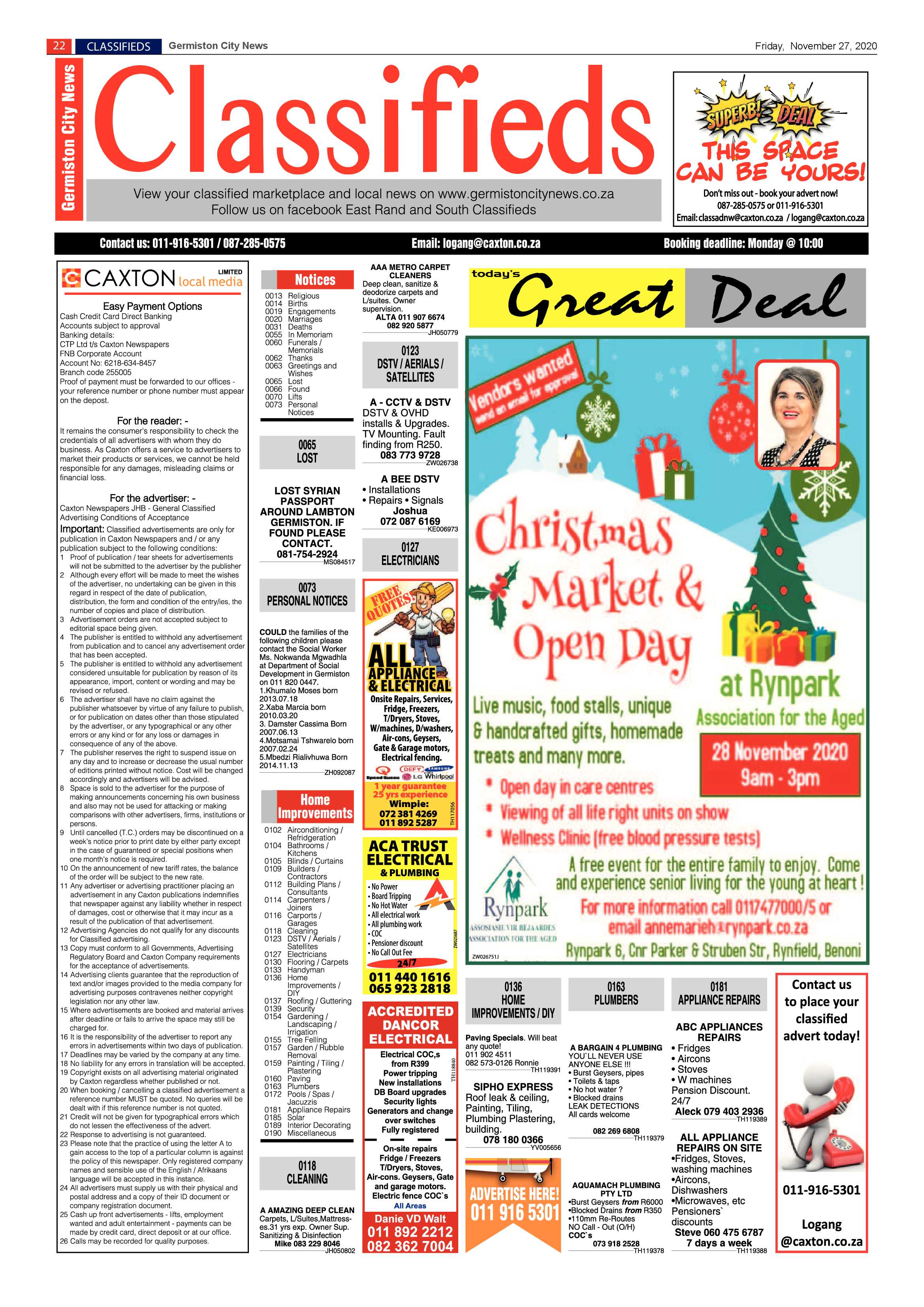 Germiston City News 25 November  2020 page 22